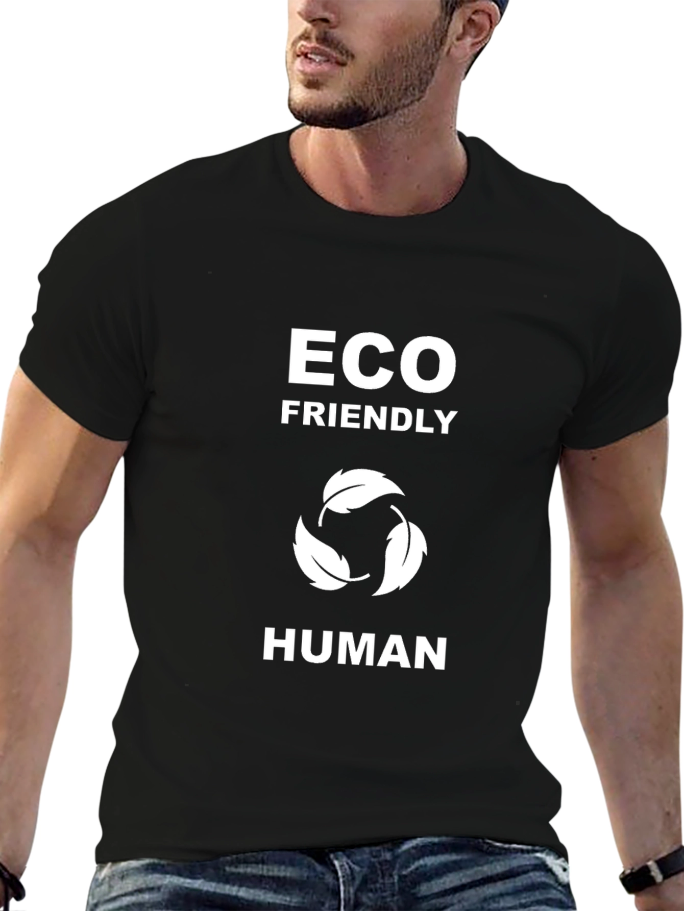 Eco Friendly Human T-Shirt - Recycle Leaf Design