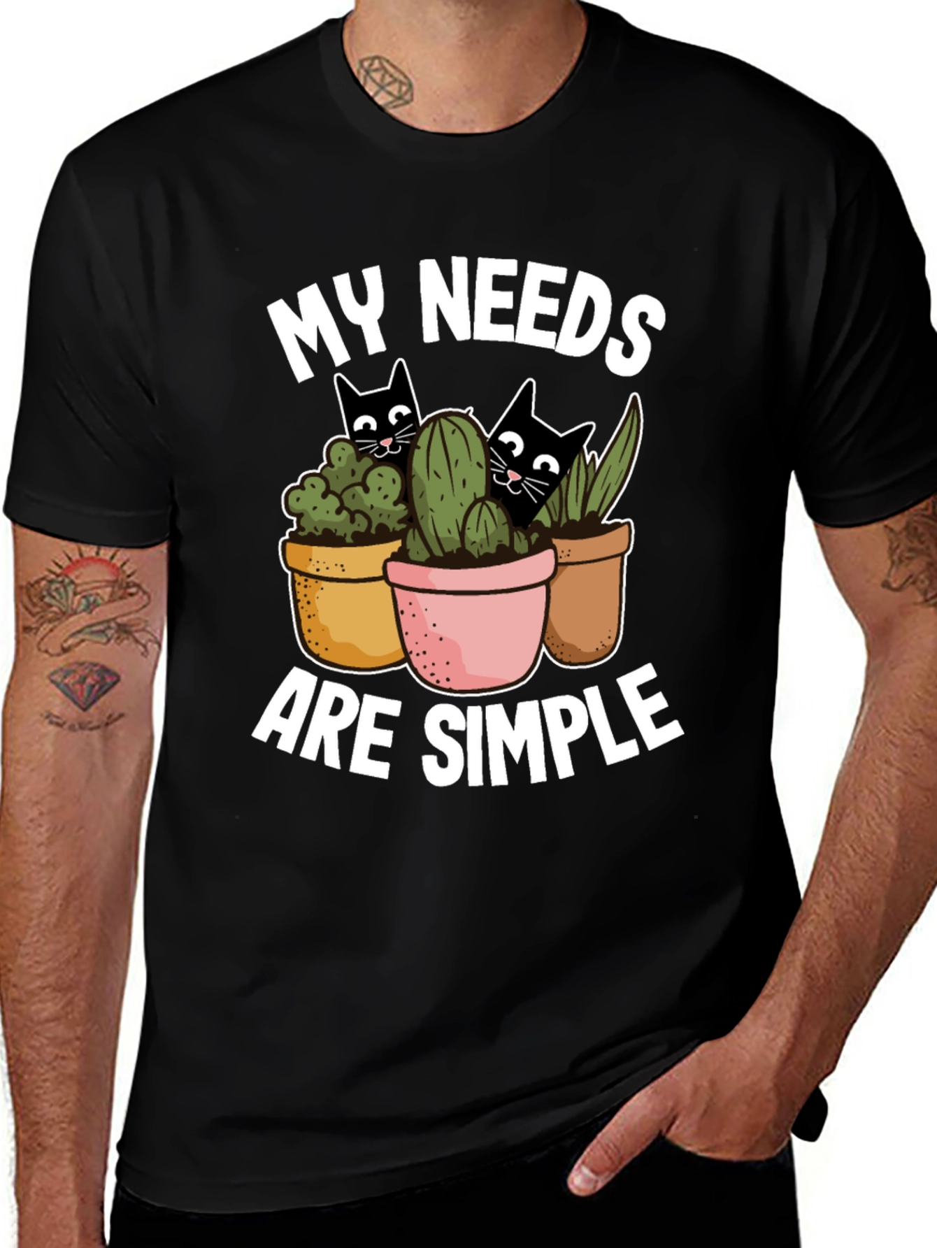 My Needs Are Simple Cat & Plant T-Shirt