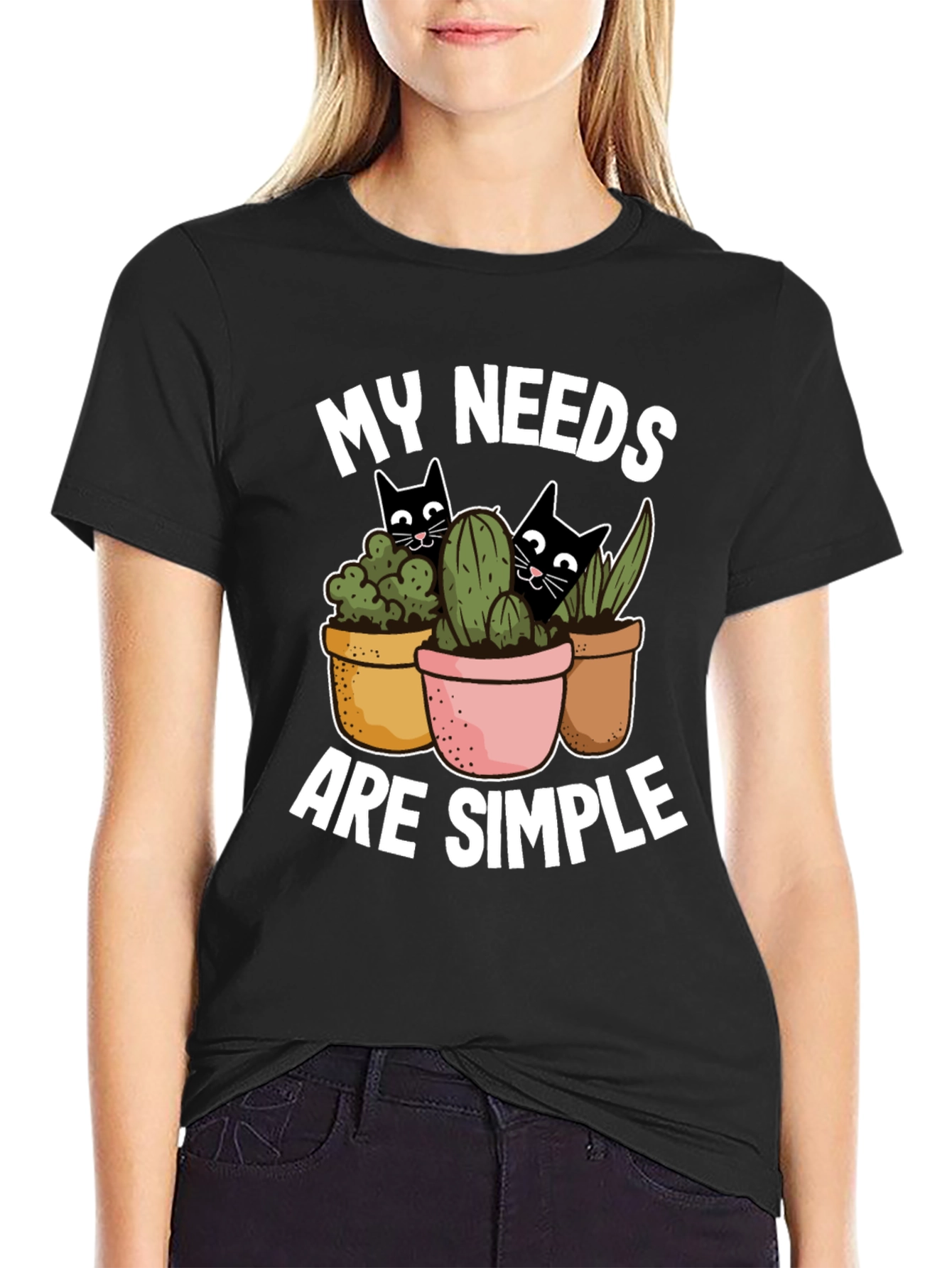 My Needs Are Simple Cat & Plant T-Shirt