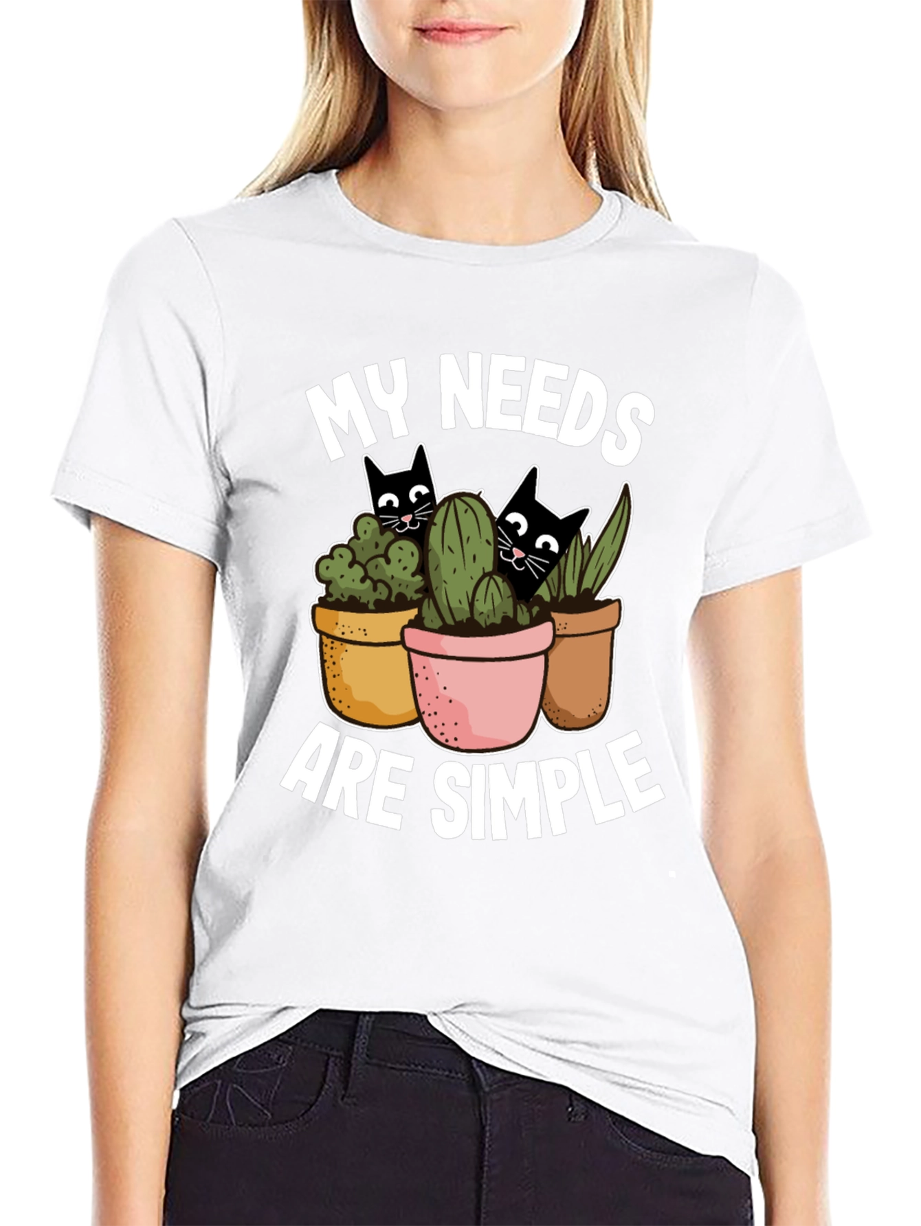My Needs Are Simple Cat & Plant T-Shirt