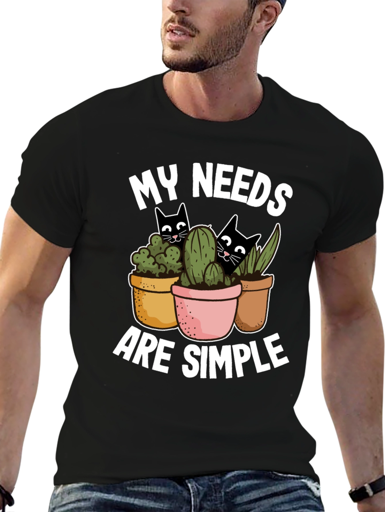 My Needs Are Simple Cat & Plant T-Shirt