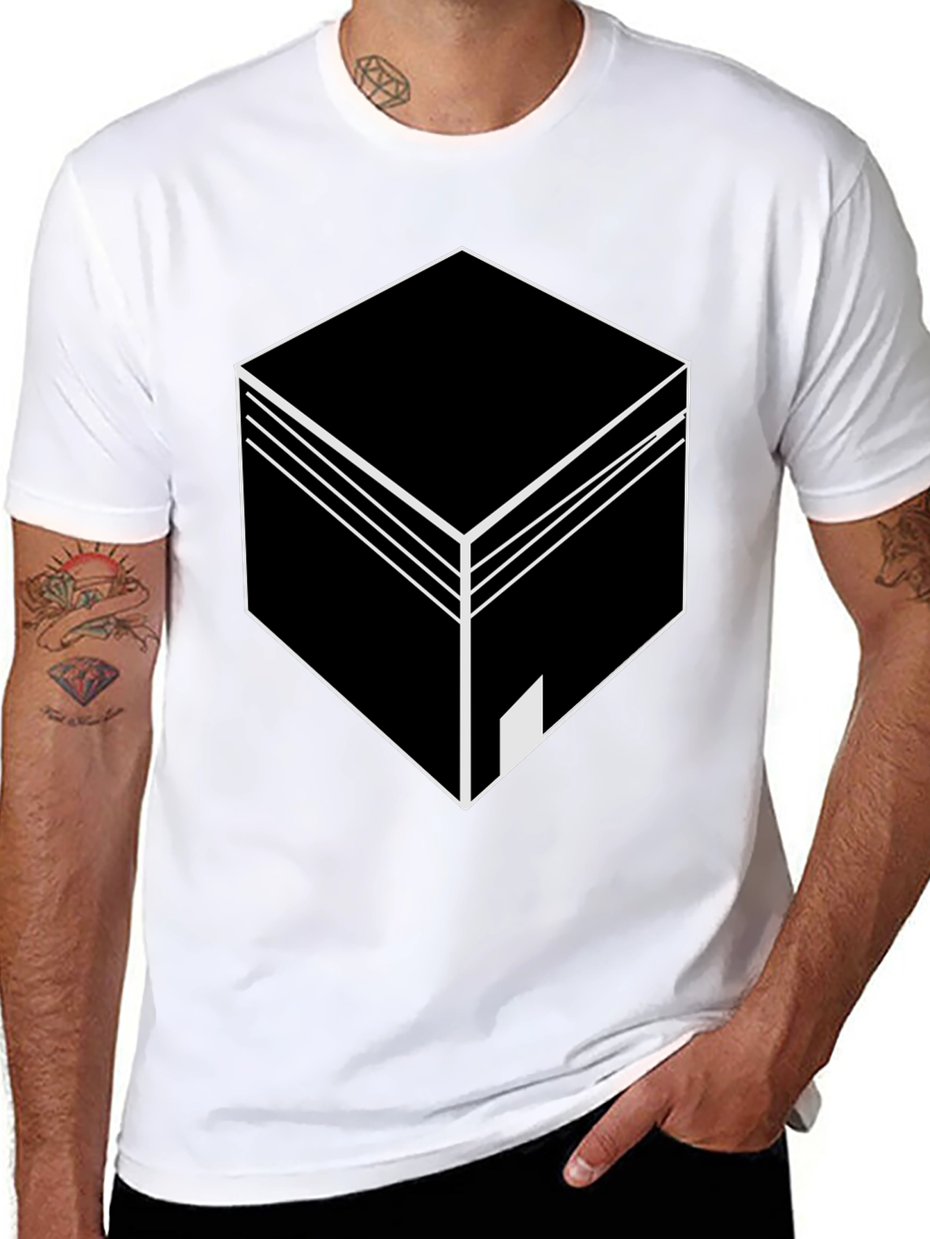 Geometric Cube Graphic T-Shirt