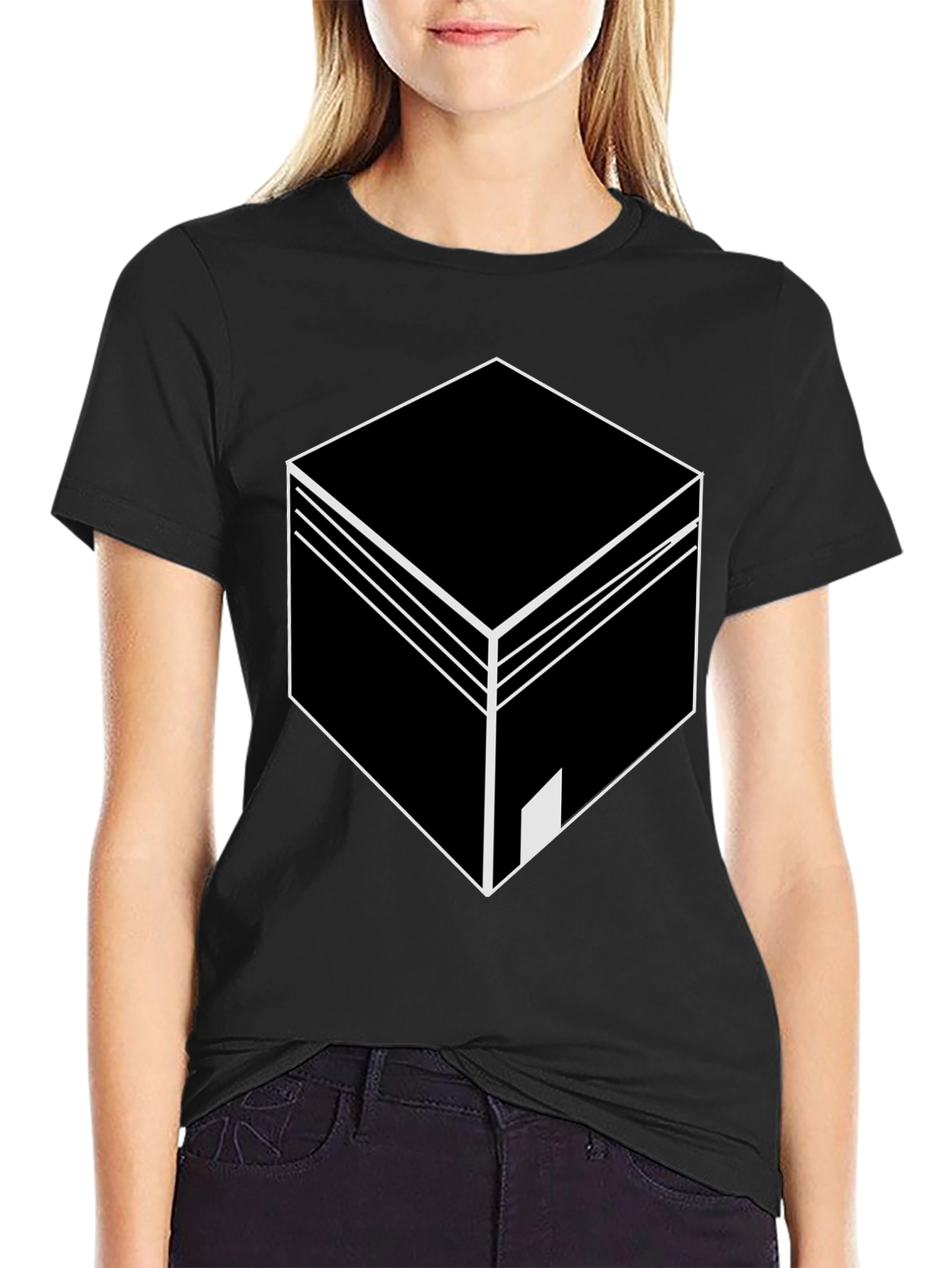 Geometric Cube Graphic T-Shirt