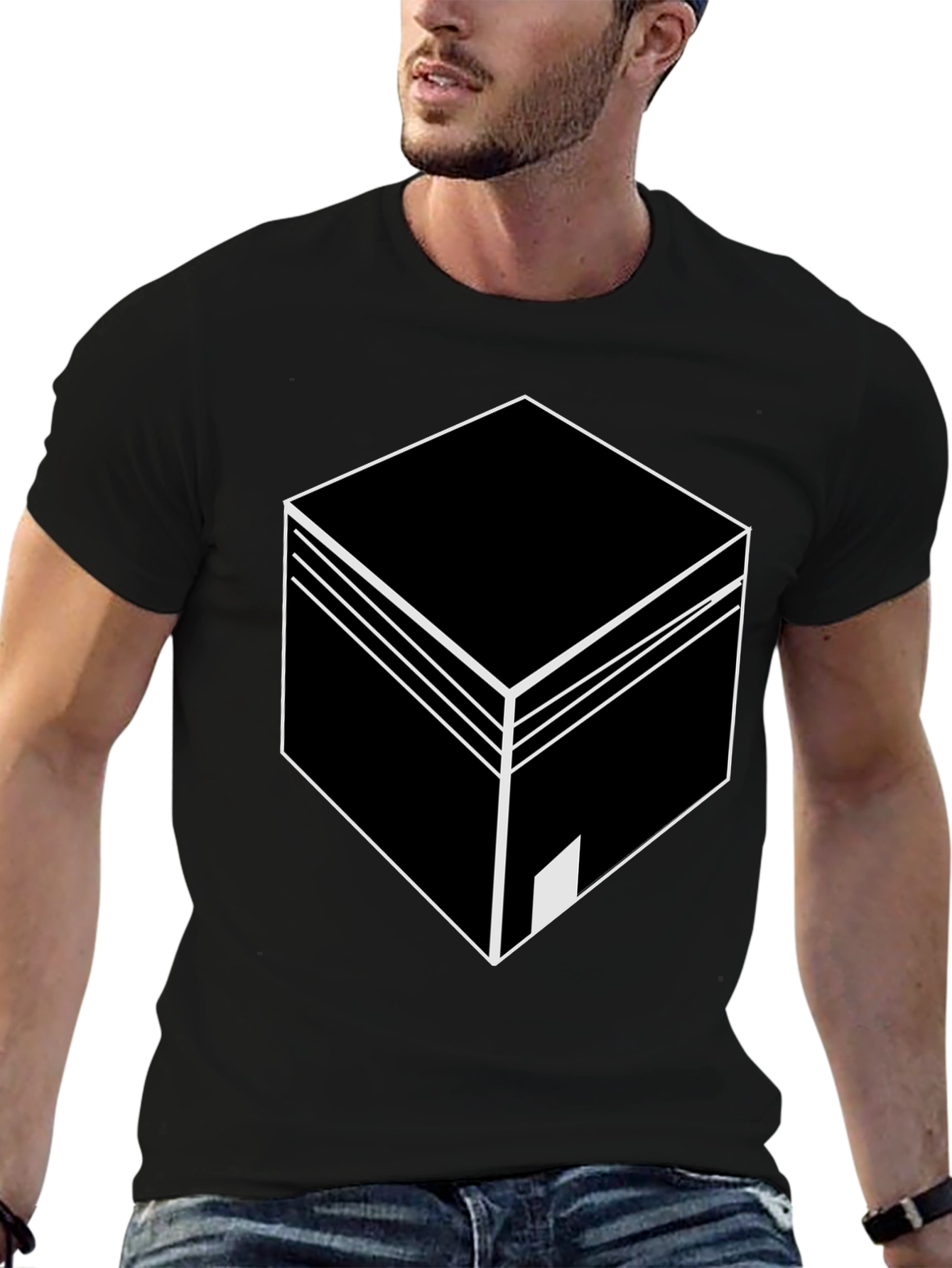 Geometric Cube Graphic T-Shirt