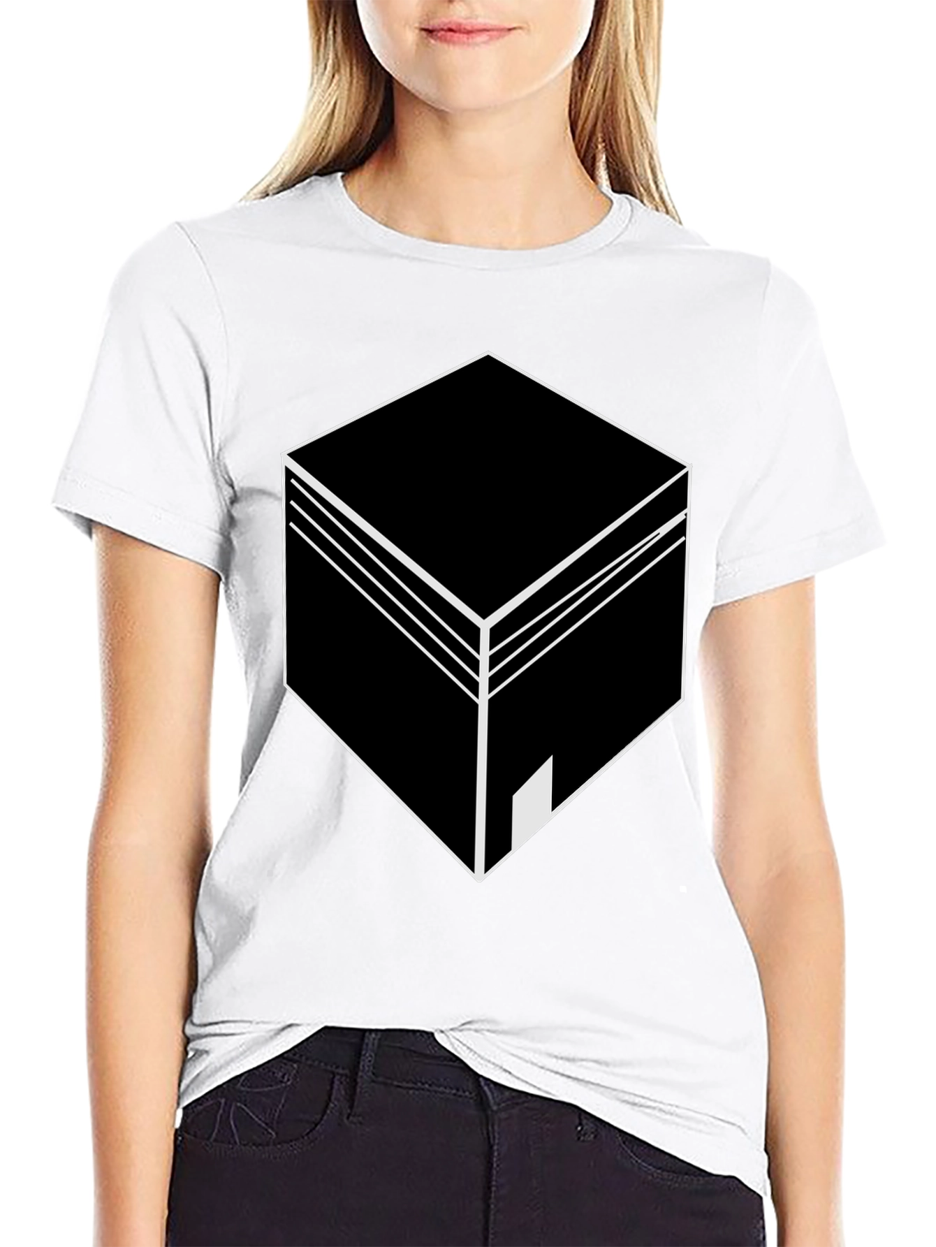 Geometric Cube Graphic T-Shirt