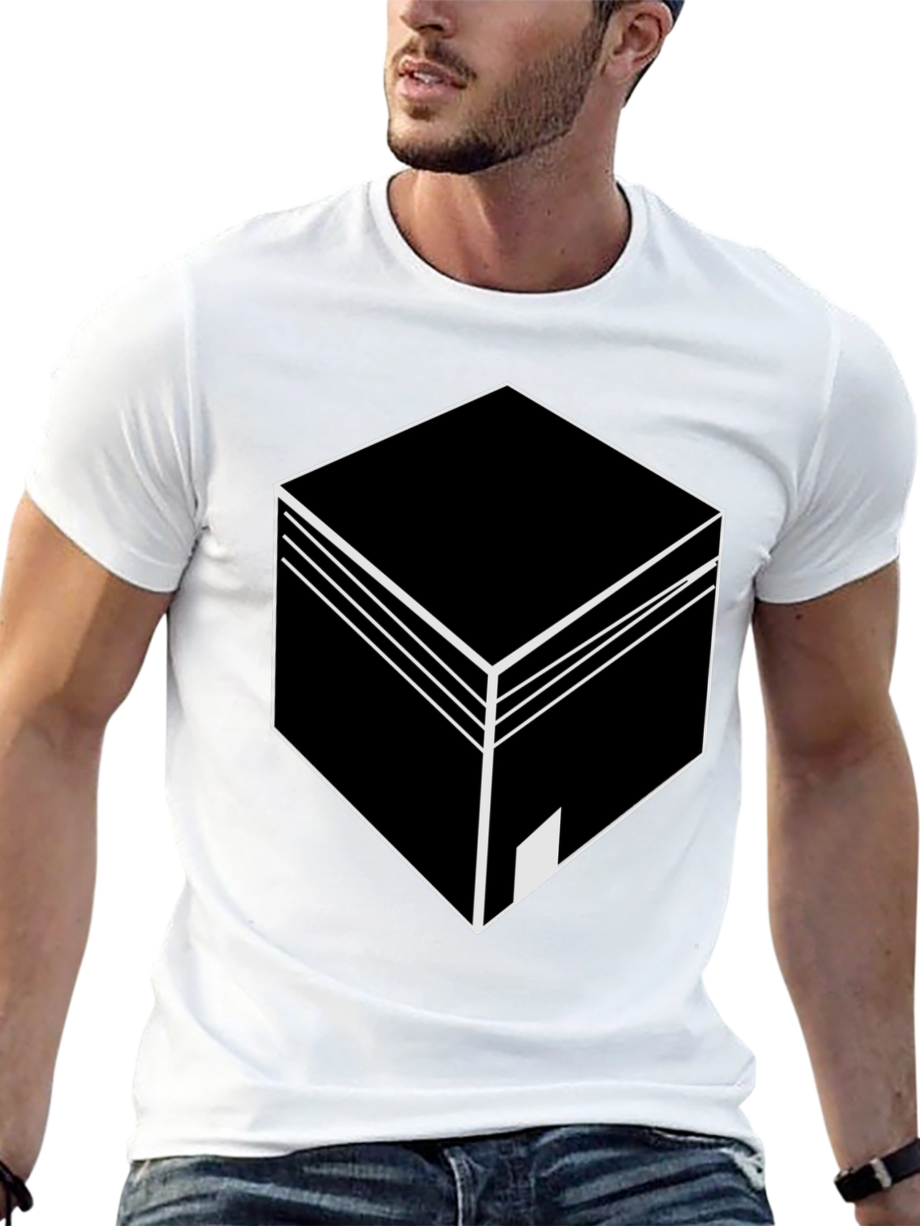 Geometric Cube Graphic T-Shirt