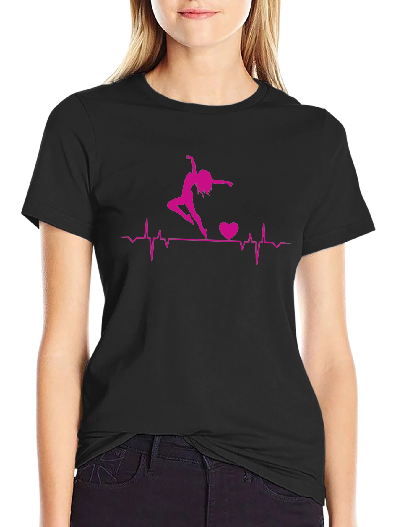 Dance Heartbeat Graphic T-Shirt - Black