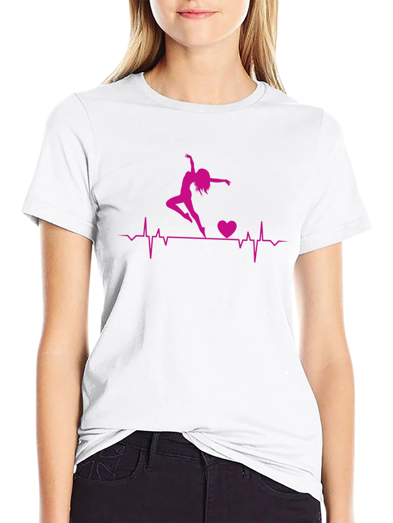 Dance Heartbeat Graphic T-Shirt - Black