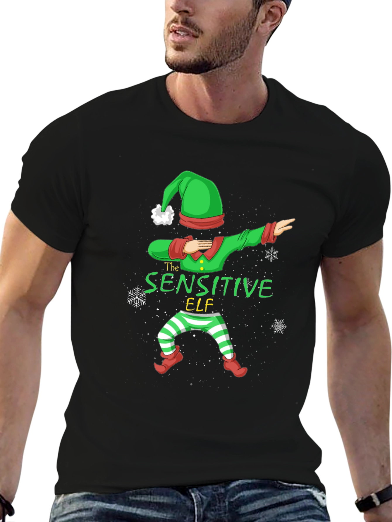 Sensitive Elf Dabbing Christmas T-Shirt