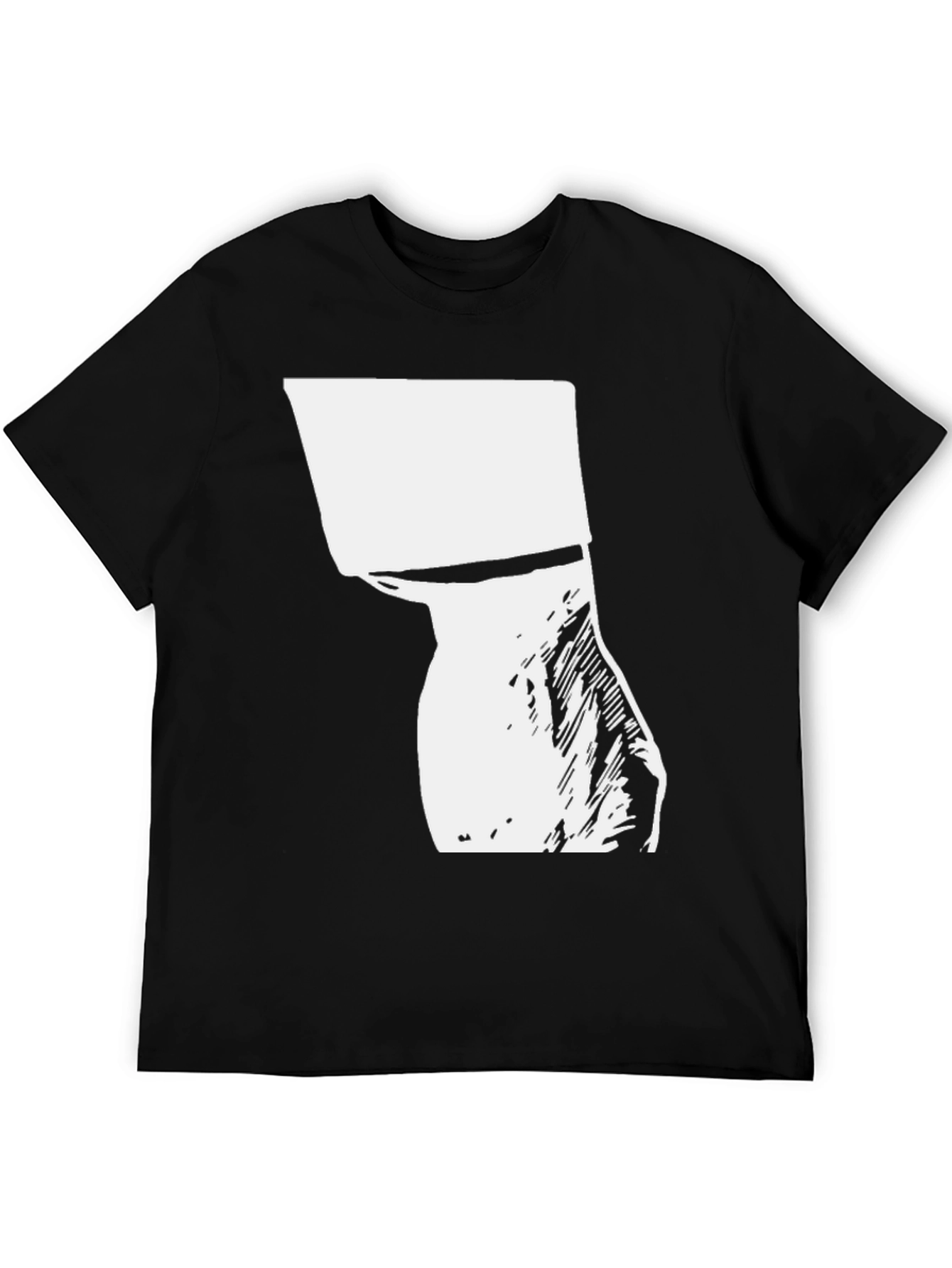Abstract Graphic Print T-Shirt - Casual Black Tee