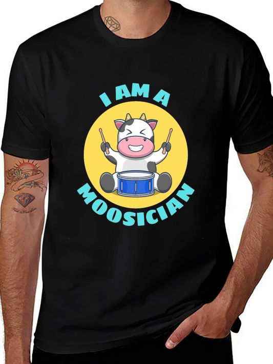 I am a Moosician T-Shirt - Funny Cow Drummer Tee