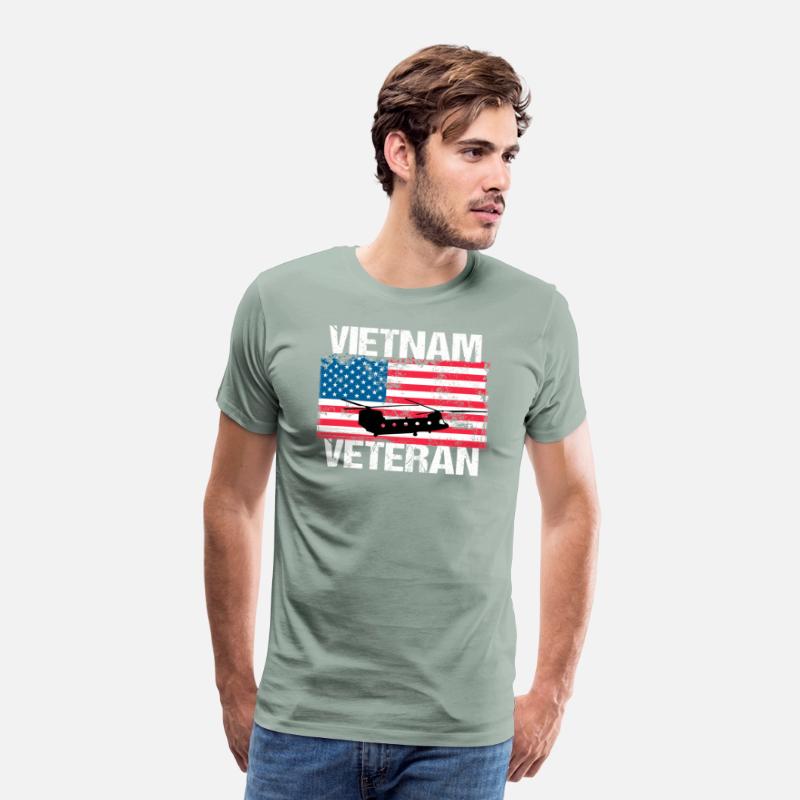 Vietnam Veteran Transport Helicopter Us Flag