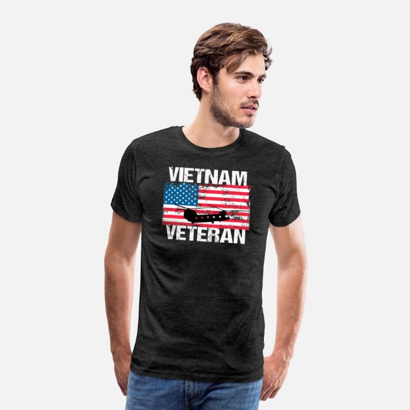 Vietnam Veteran Transport Helicopter Us Flag