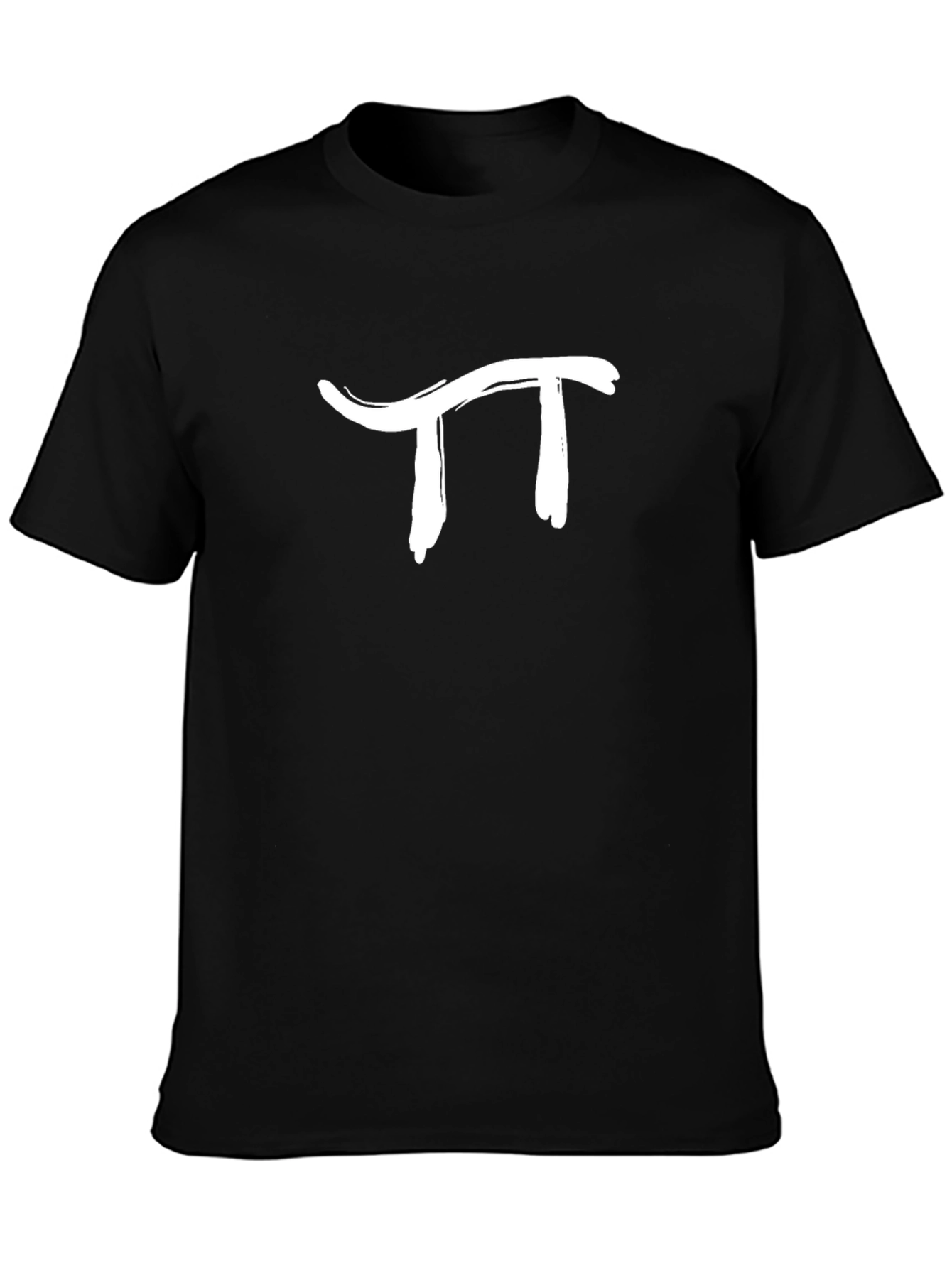 Pi Symbol Graphic Tee - Black Cotton Casual Shirt