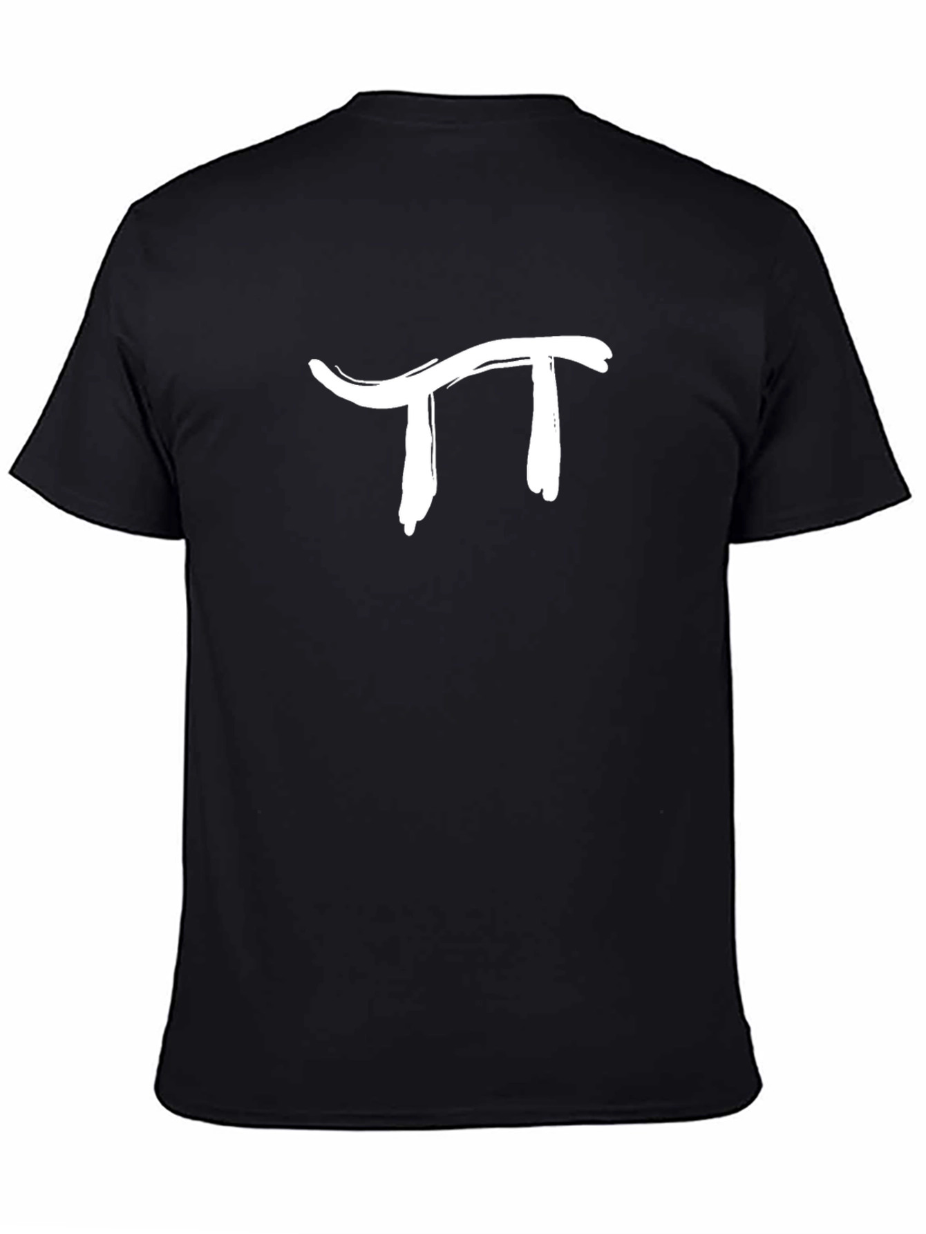 Pi Symbol Graphic Tee - Black Cotton Casual Shirt