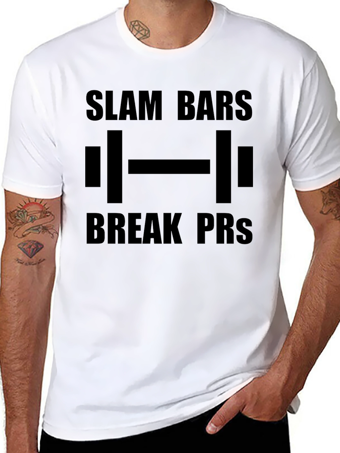 Slam Bars Break PRs Weightlifting Black T-Shirt