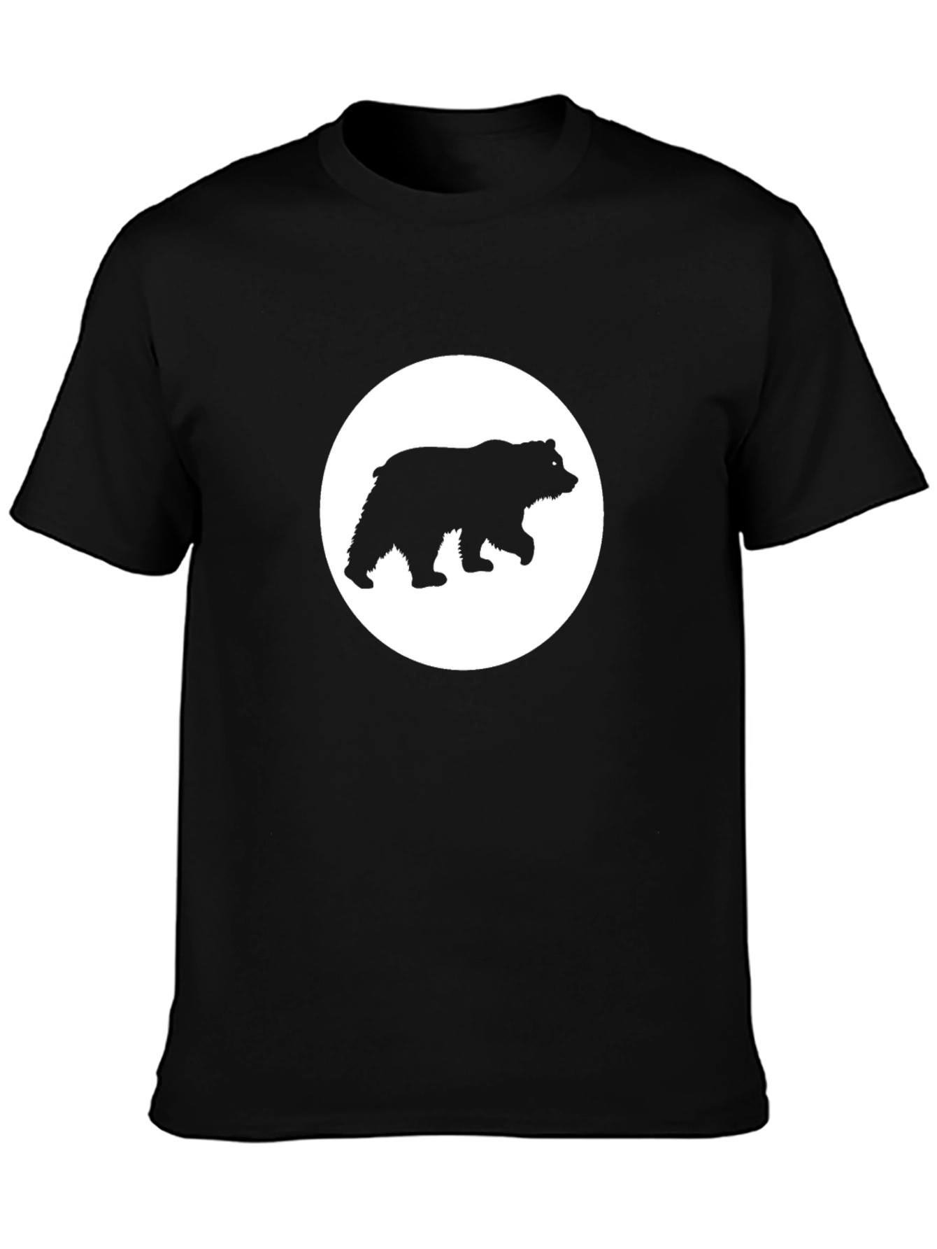 Bear Silhouette Graphic Tee - Black