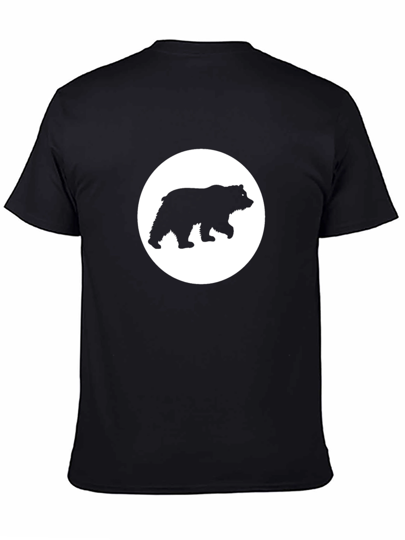 Bear Silhouette Graphic Tee - Black