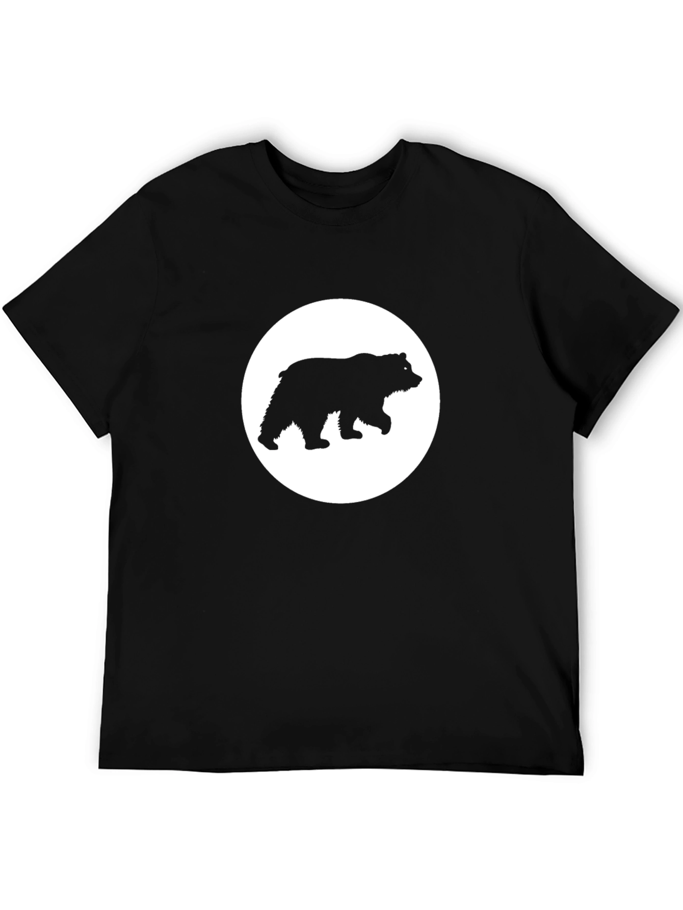 Bear Silhouette Graphic Tee - Black