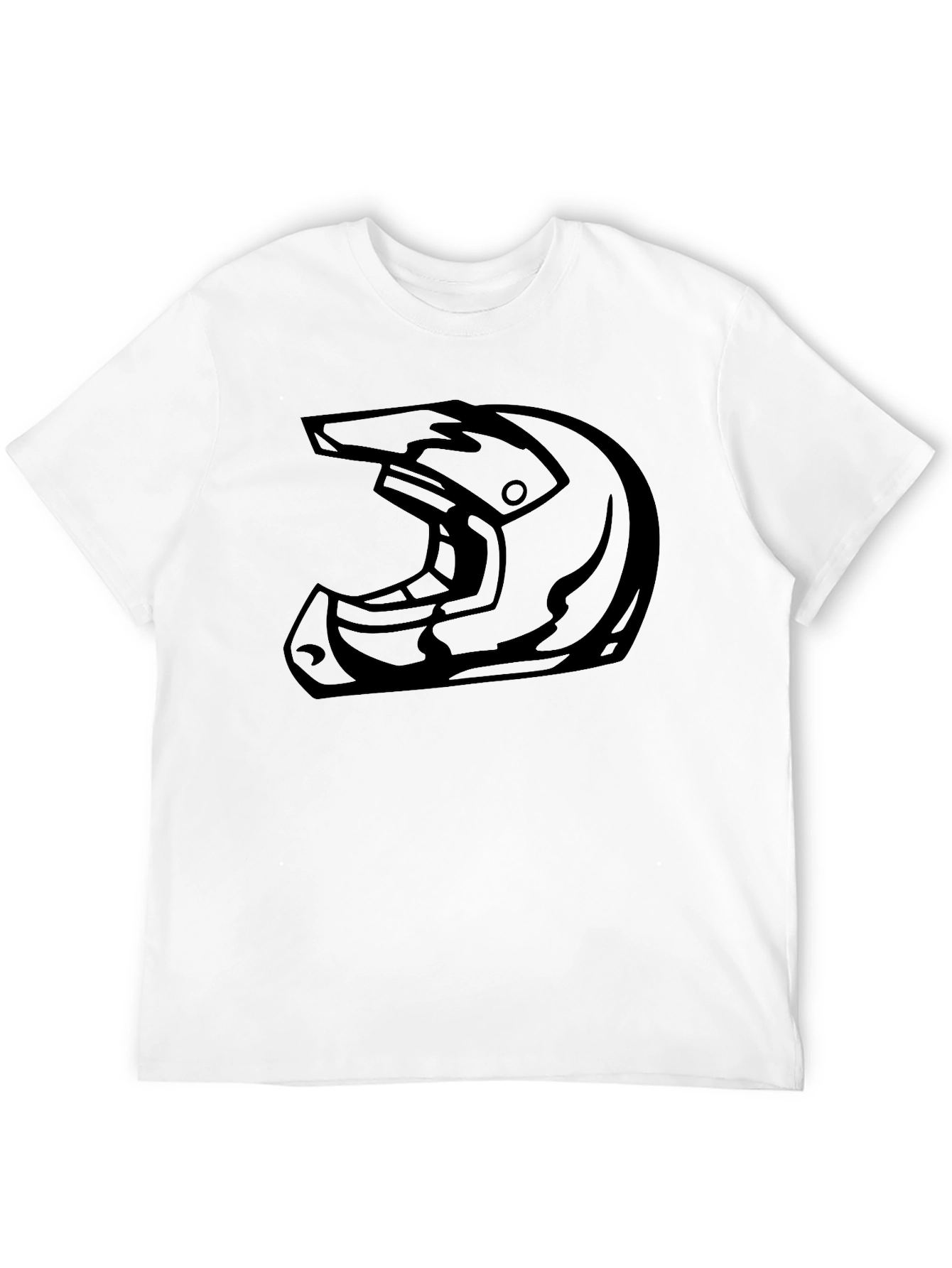 Black Helmet Graphic Tee - Moto Style Shirt