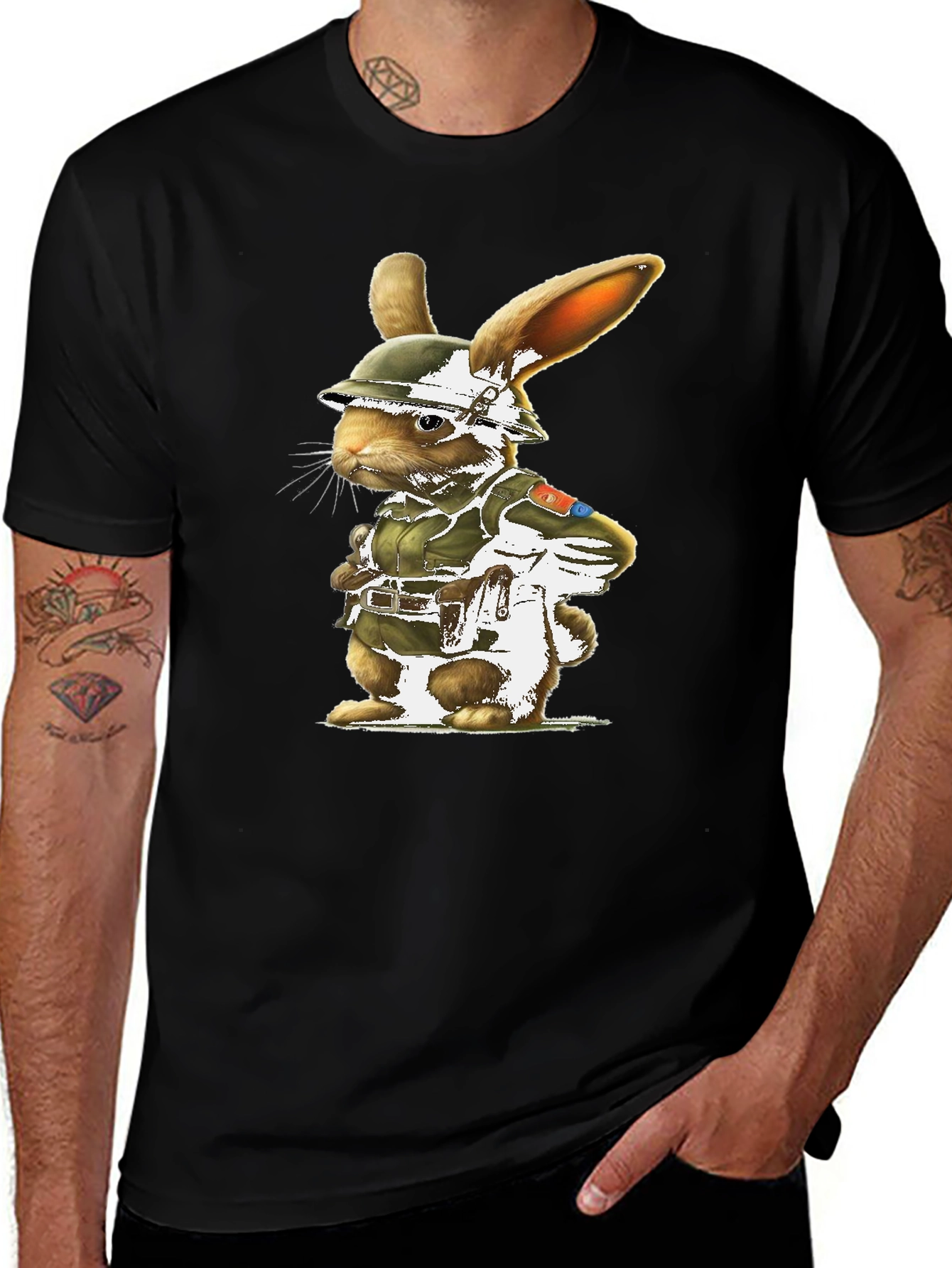 Tactical Bunny Graphic T-Shirt