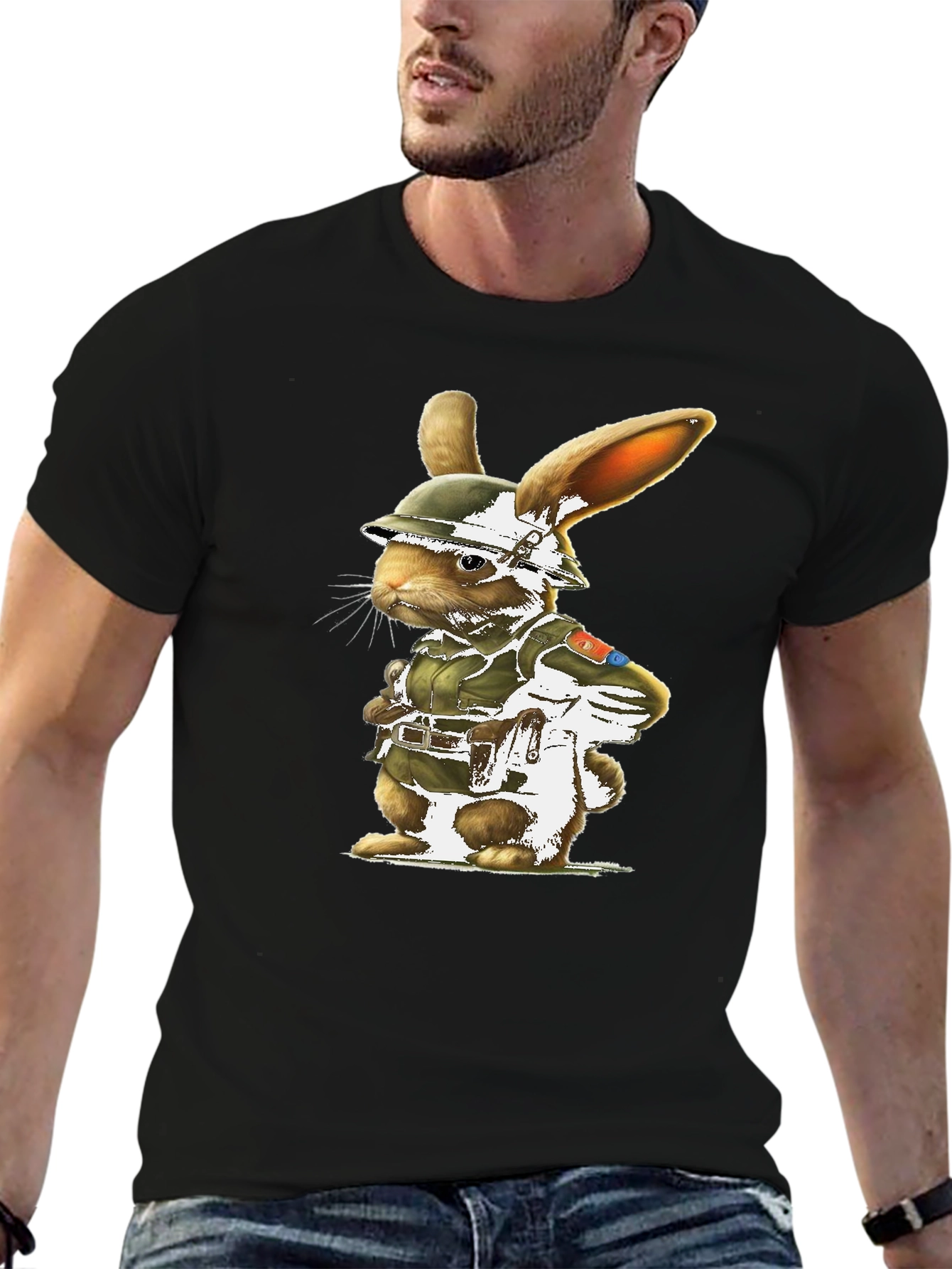 Tactical Bunny Graphic T-Shirt
