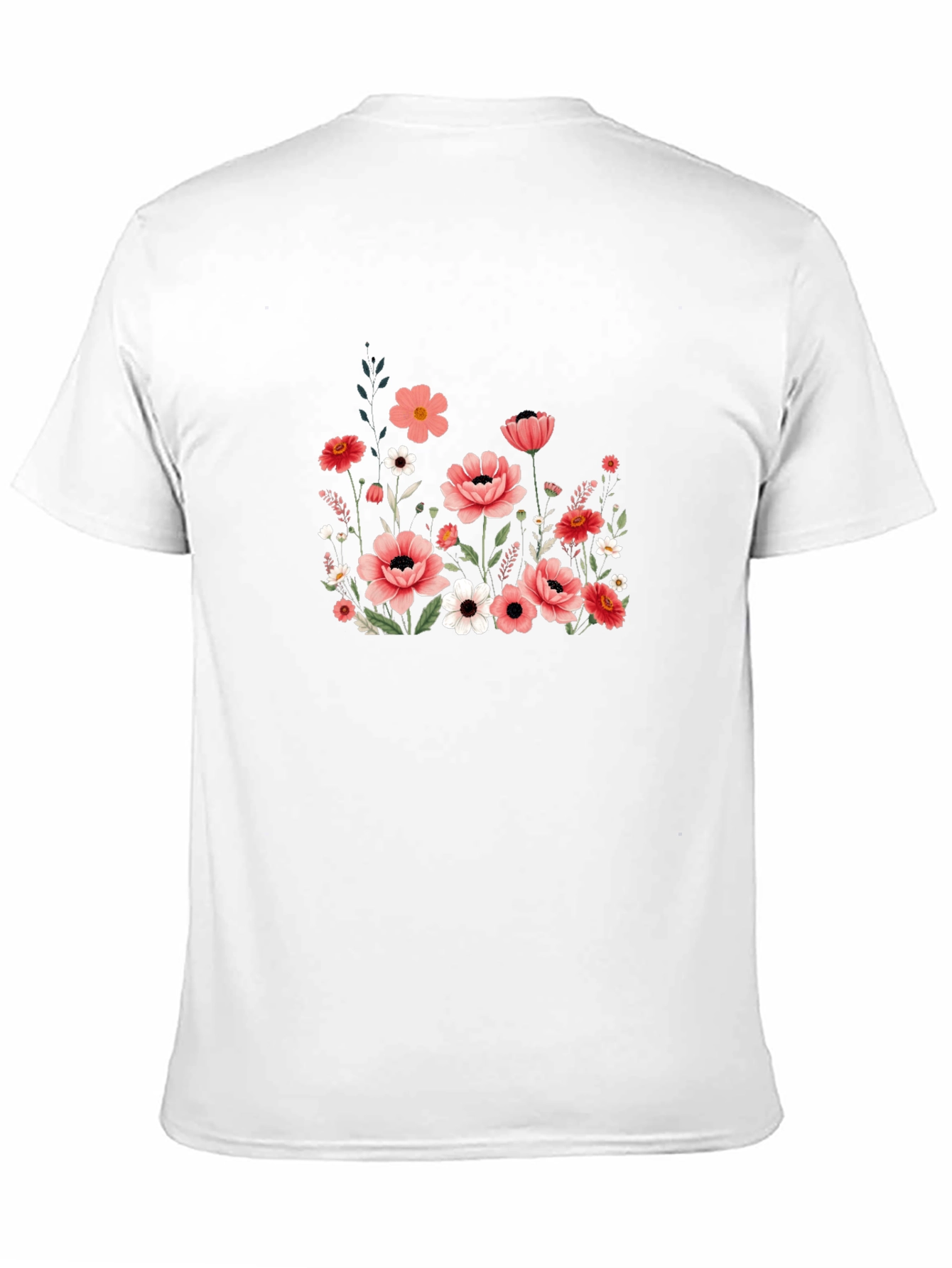 Floral Graphic T-Shirt - Black Cotton Blend