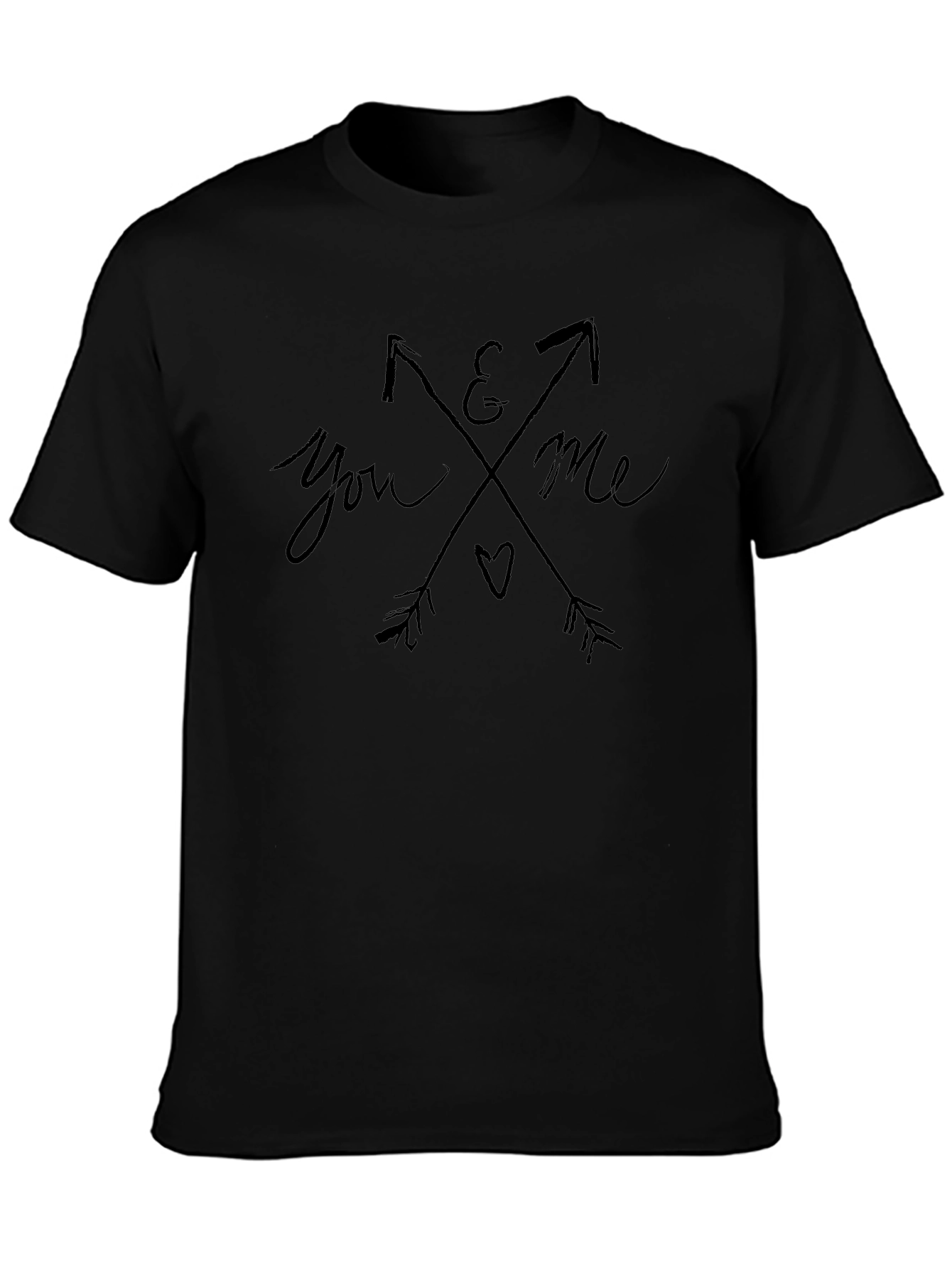You & Me Arrow Graphic Print Black T-Shirt