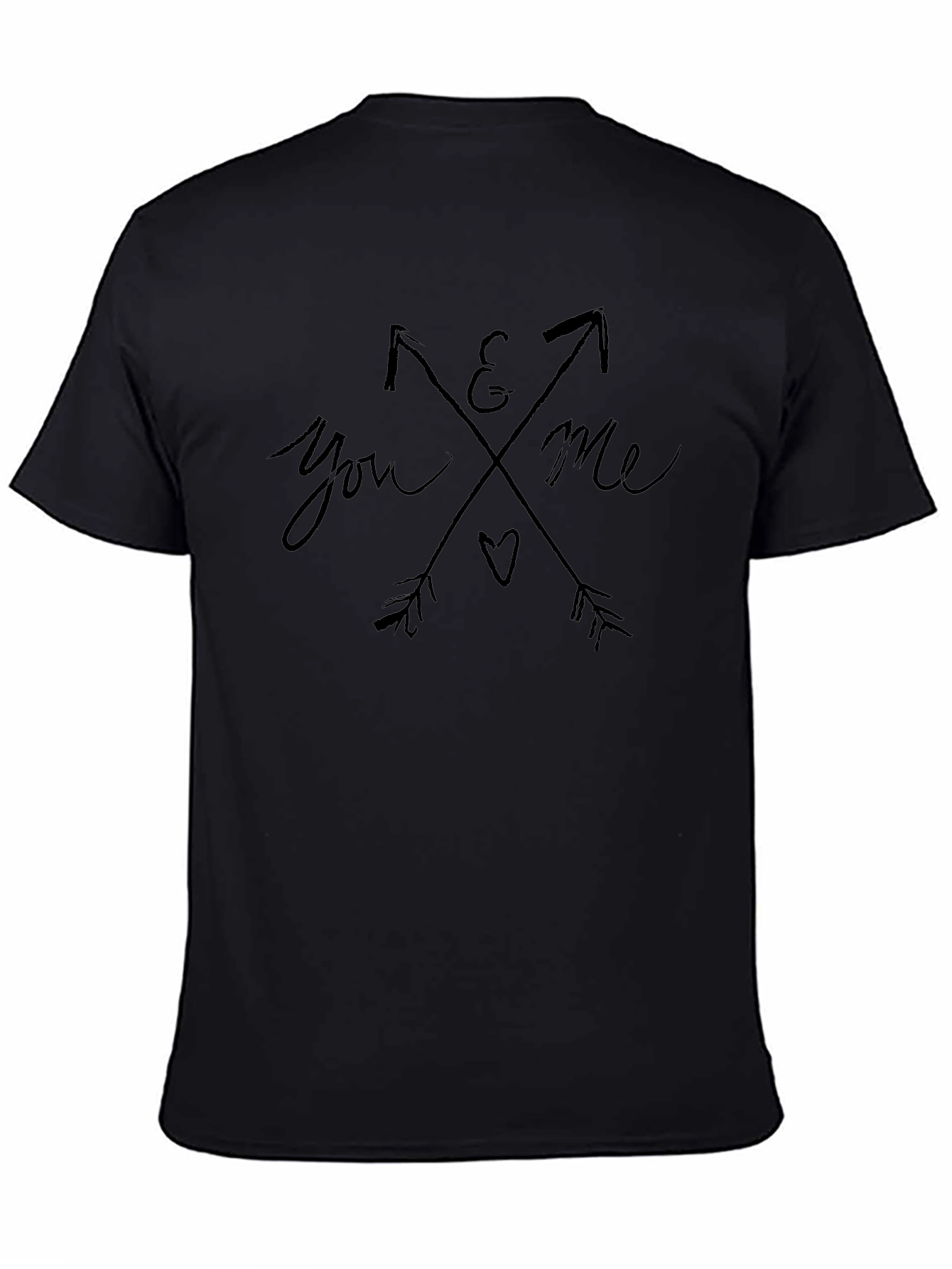 You & Me Arrow Graphic Print Black T-Shirt