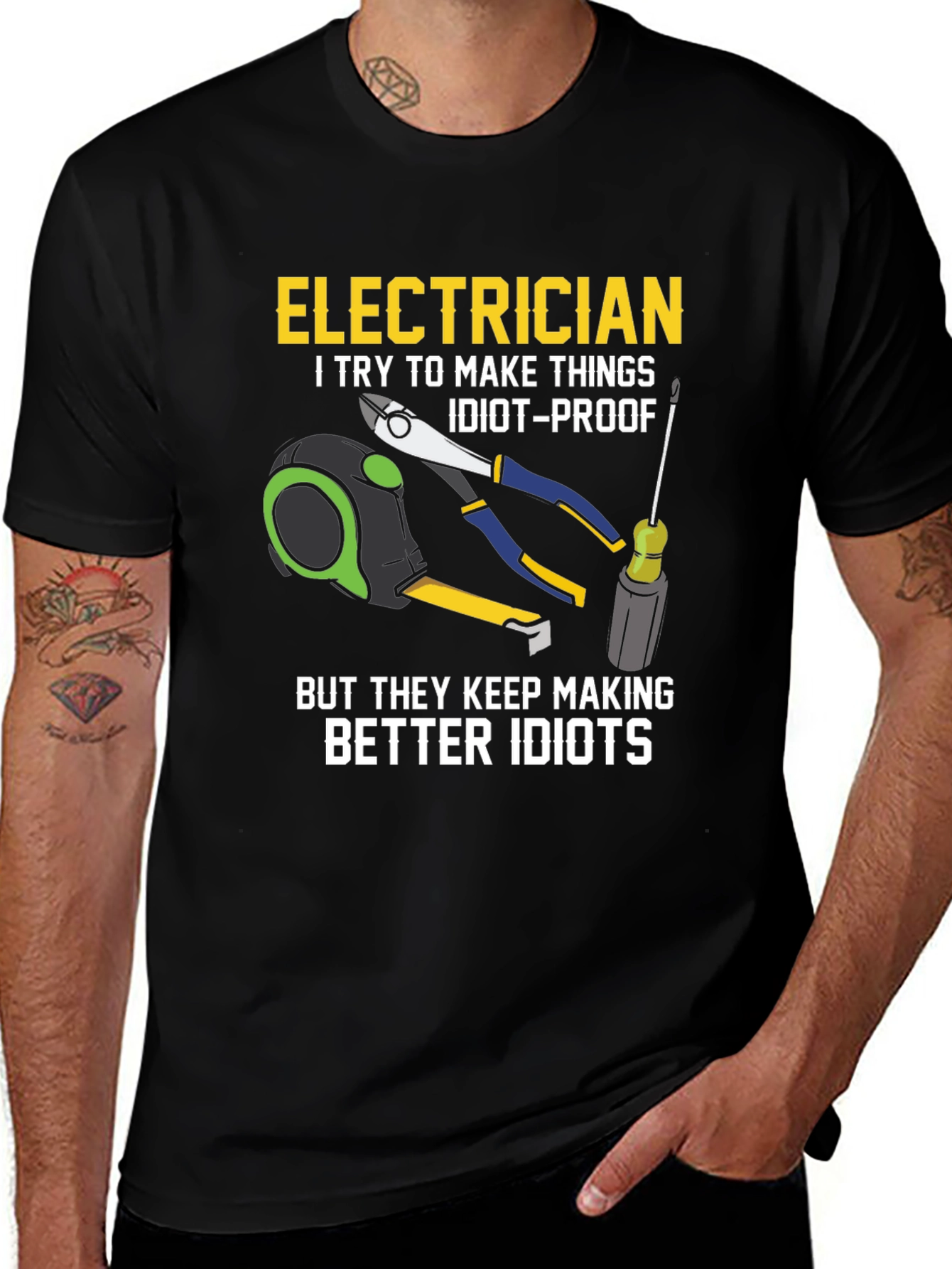 Electrician Idiot-Proof T-Shirt - Funny Gift