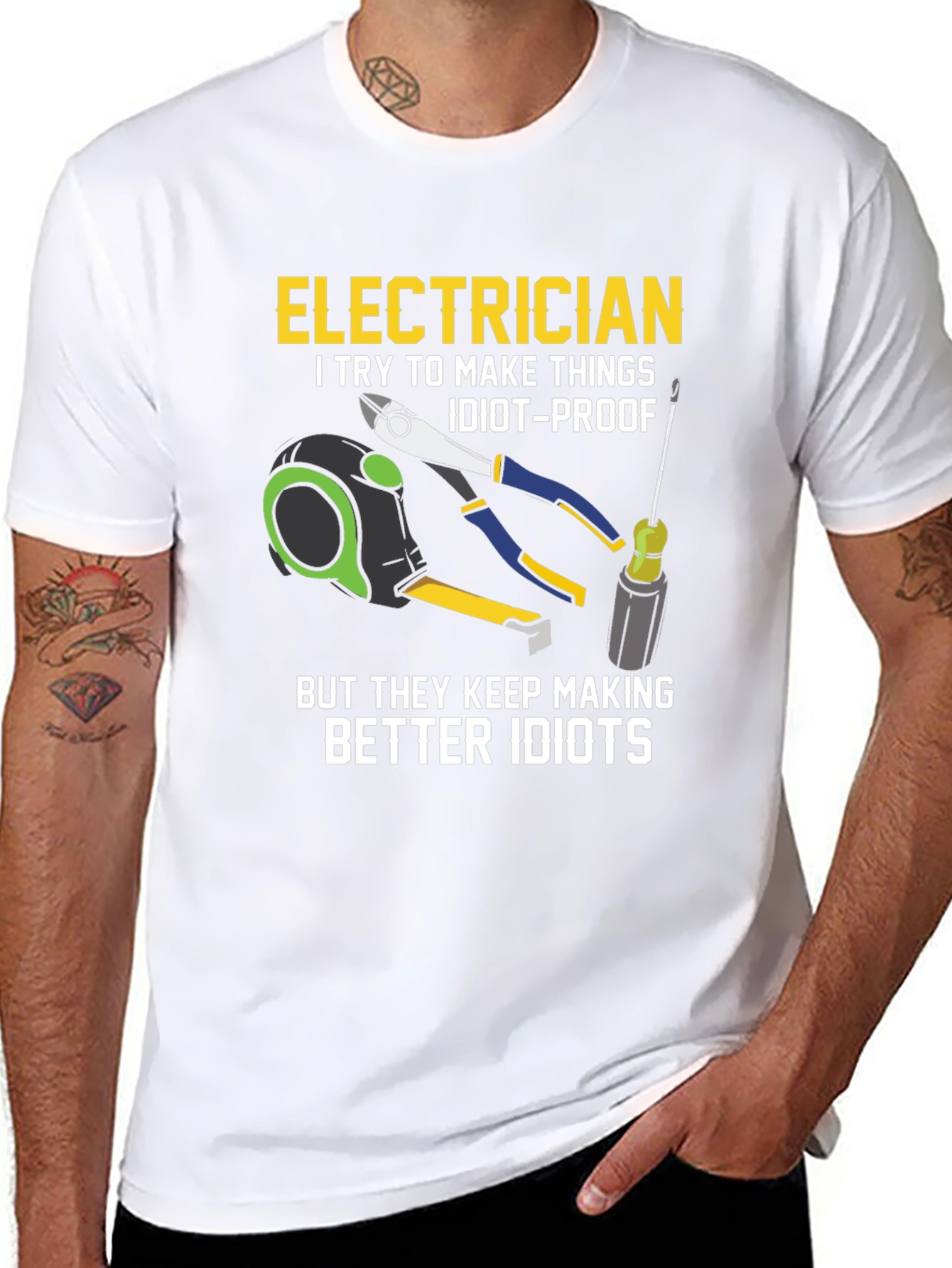 Electrician Idiot-Proof T-Shirt - Funny Gift