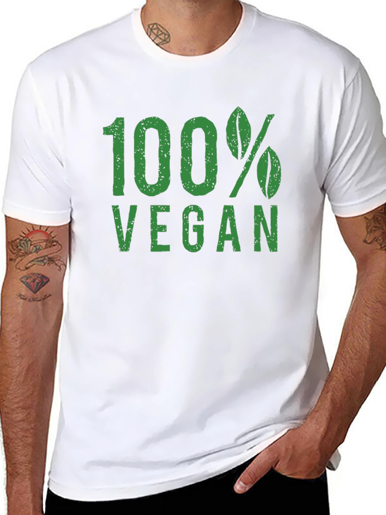 100% Vegan Graphic Tee - Black