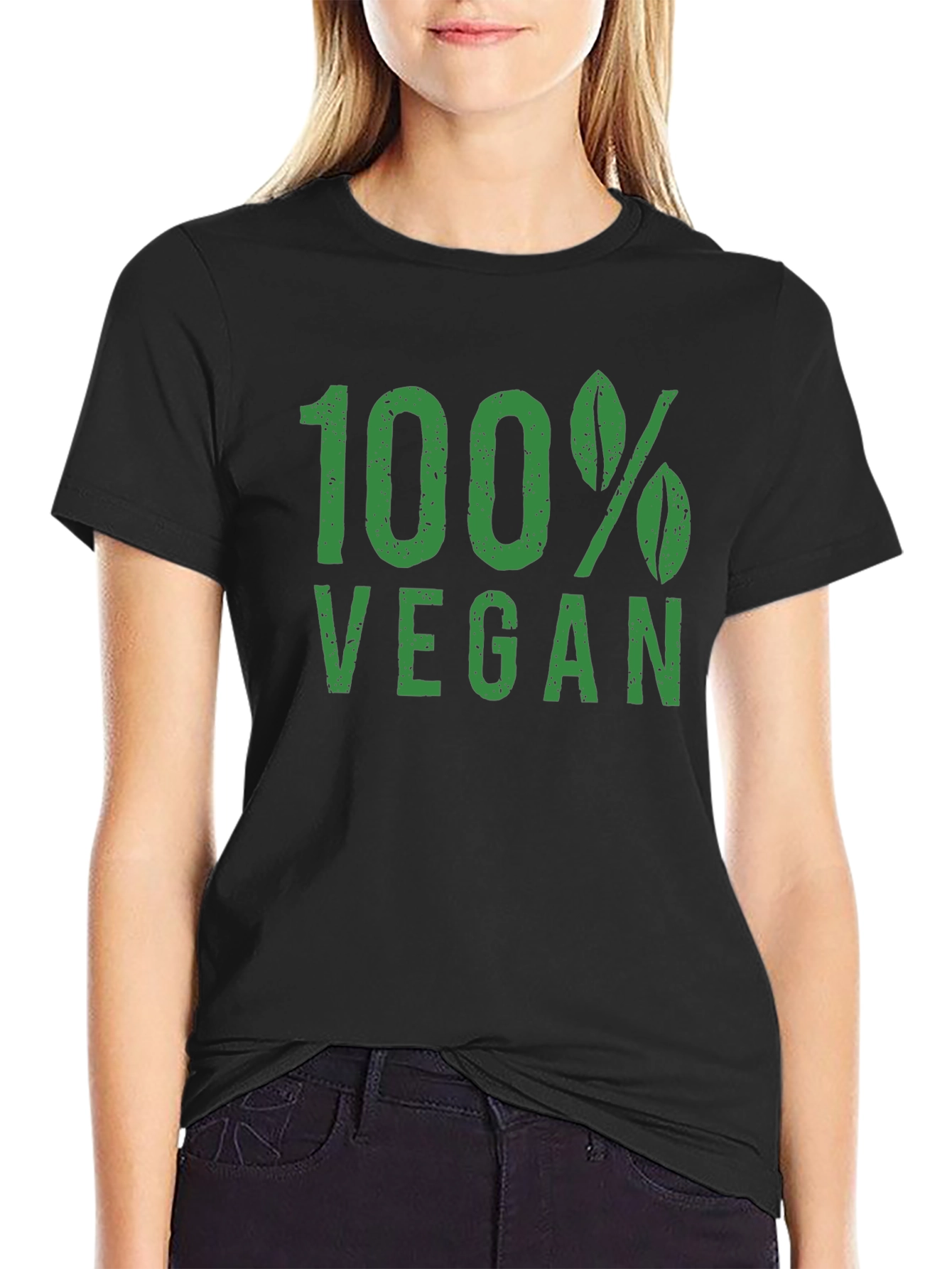 100% Vegan Graphic Tee - Black