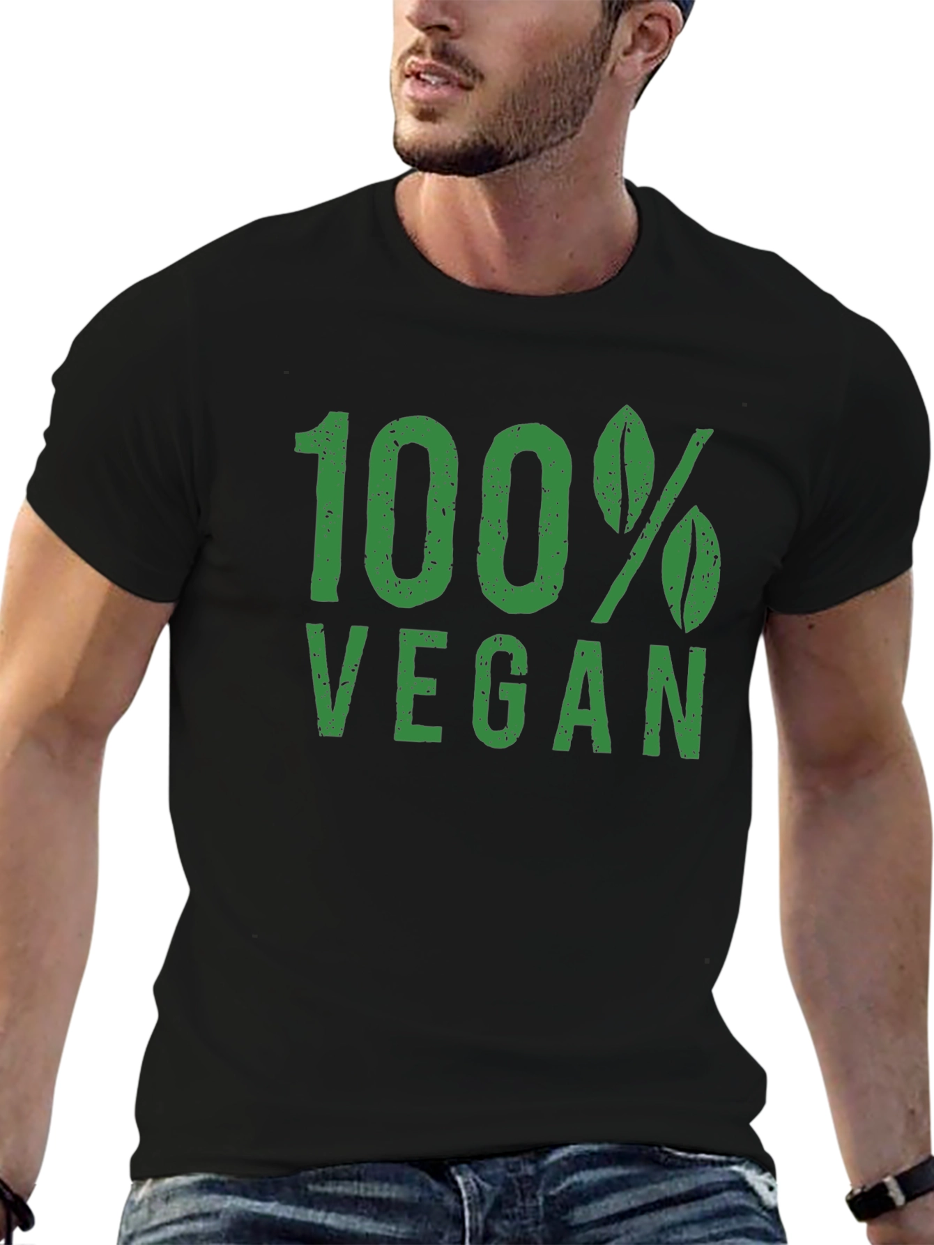 100% Vegan Graphic Tee - Black