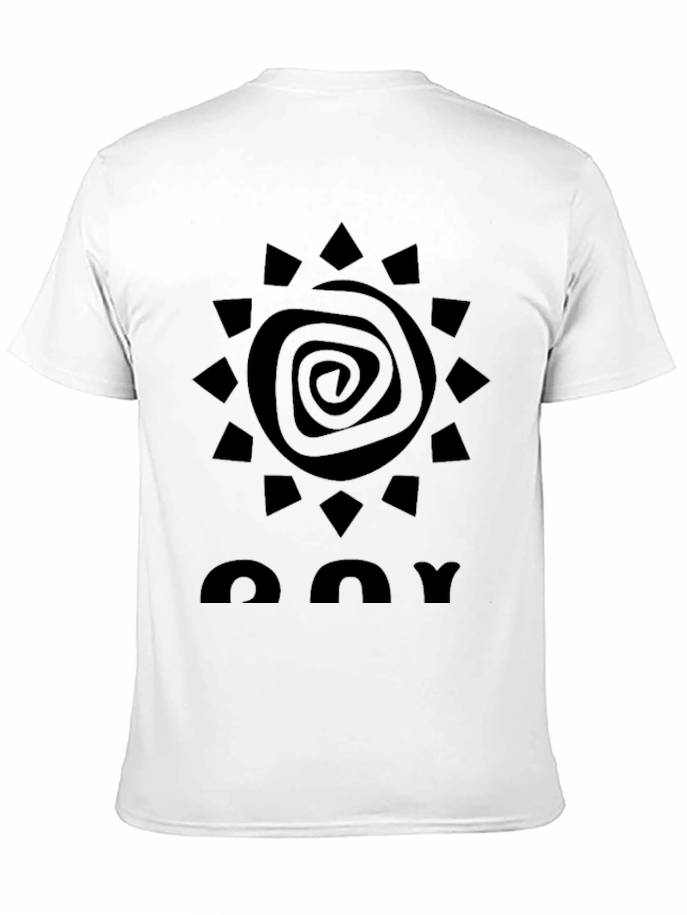 Abstract Sun Graphic Black T-Shirt