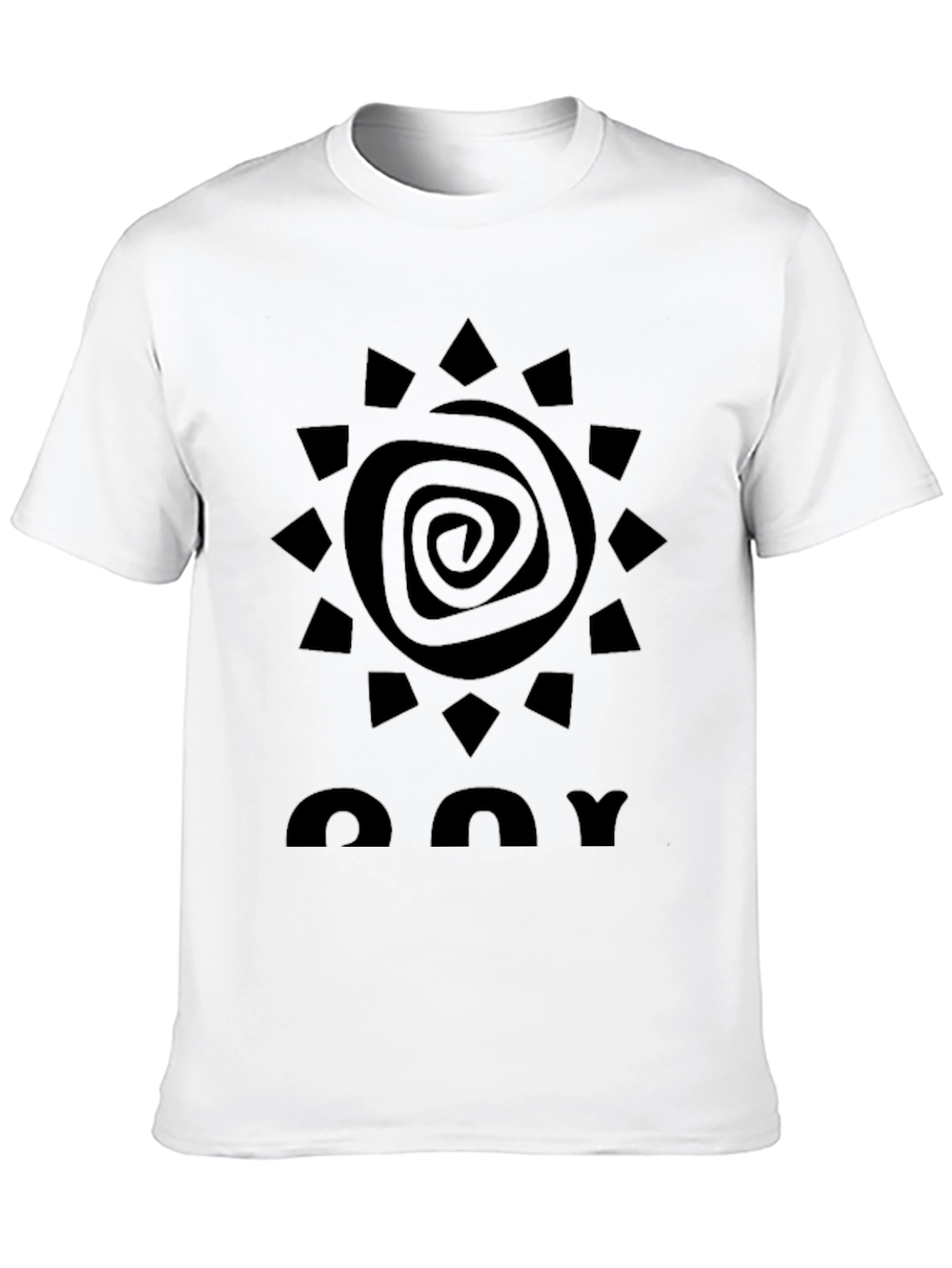 Abstract Sun Graphic Black T-Shirt