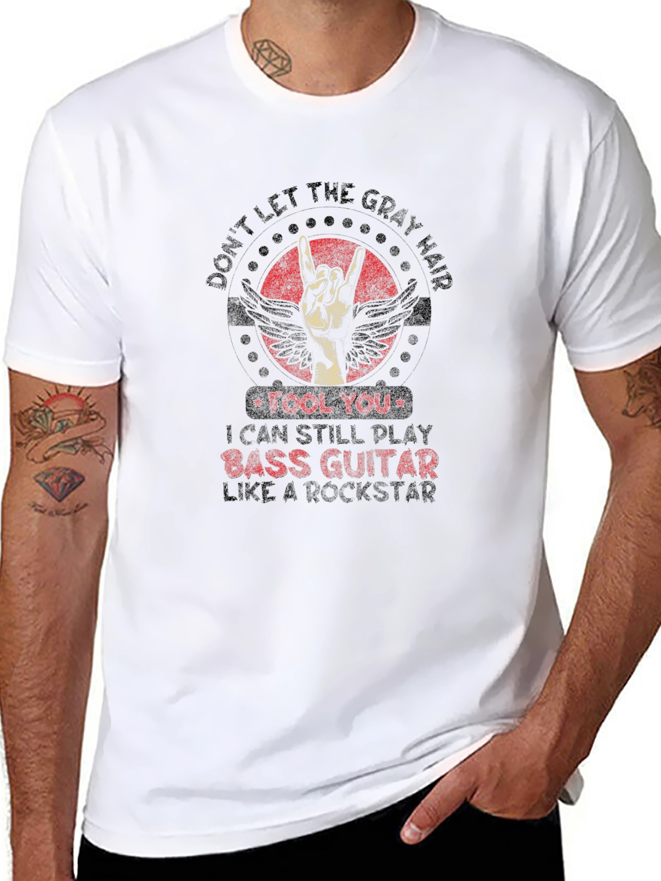 Bass Guitar Rockstar Graphic Tee