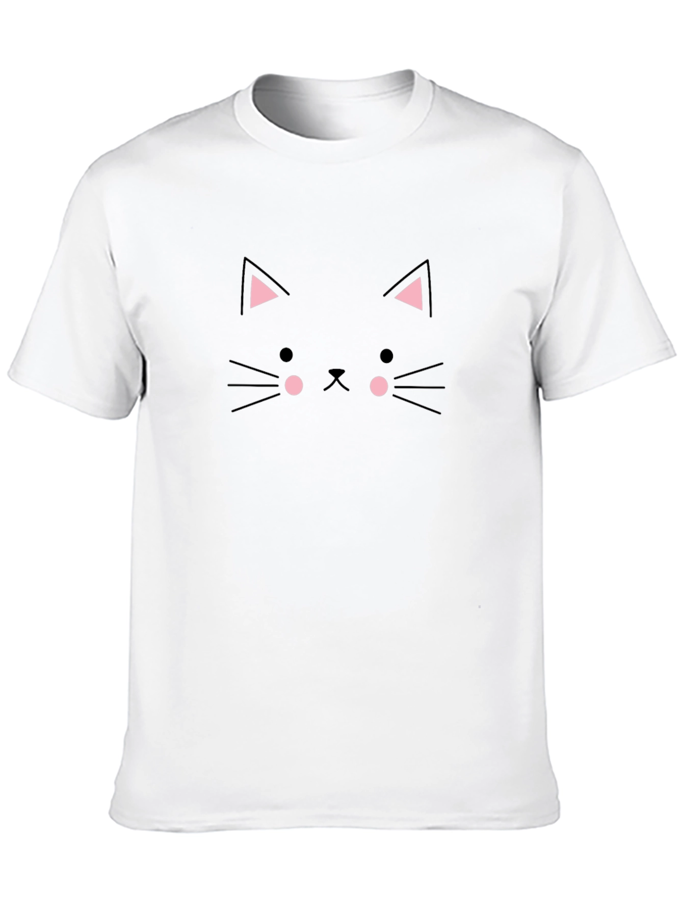 Cute Cat Face Black T-Shirt