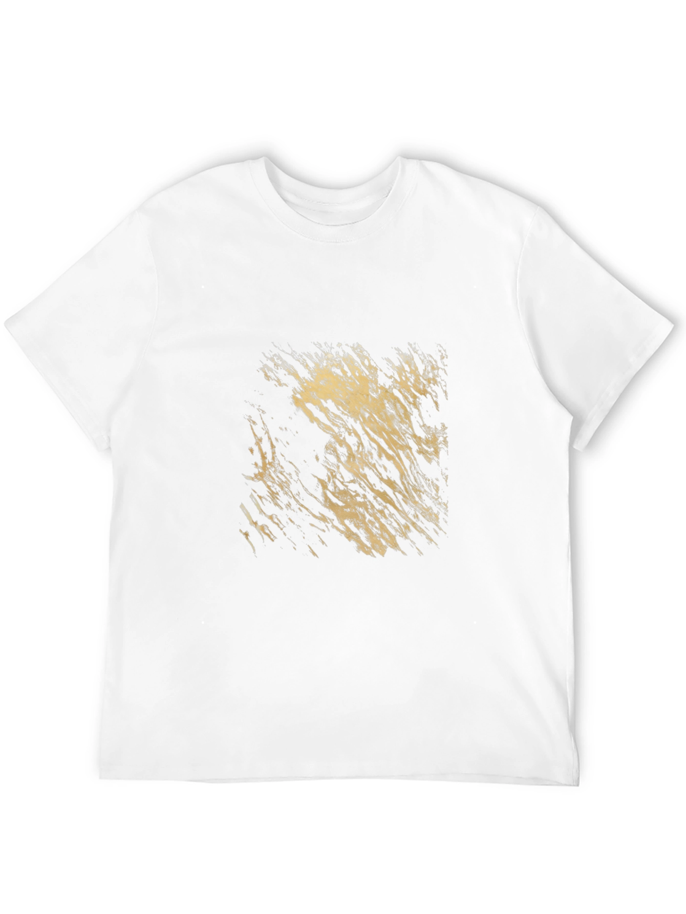 Abstract Gold Print Black T-Shirt