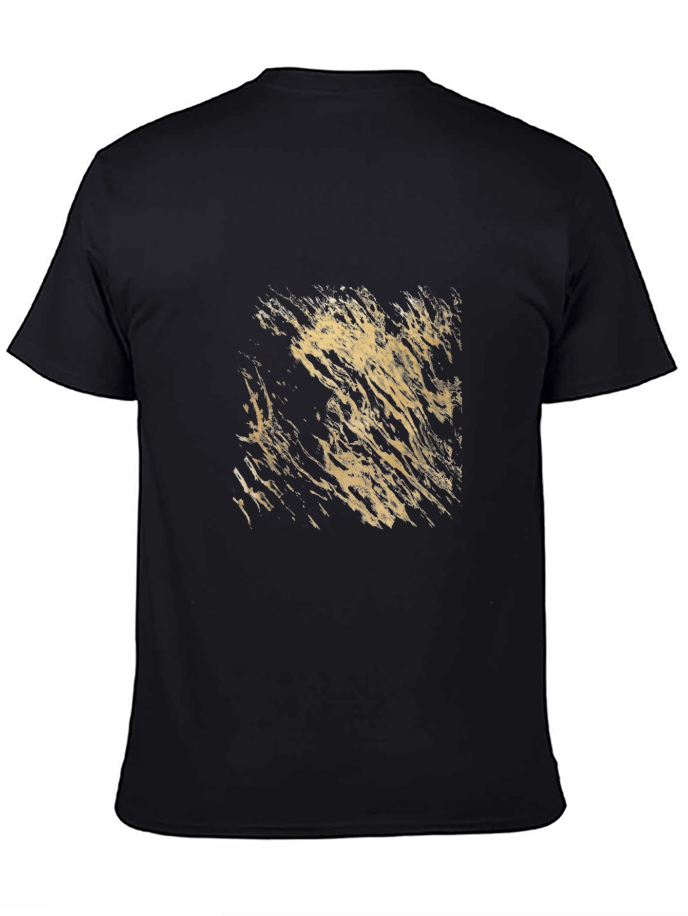 Abstract Gold Print Black T-Shirt