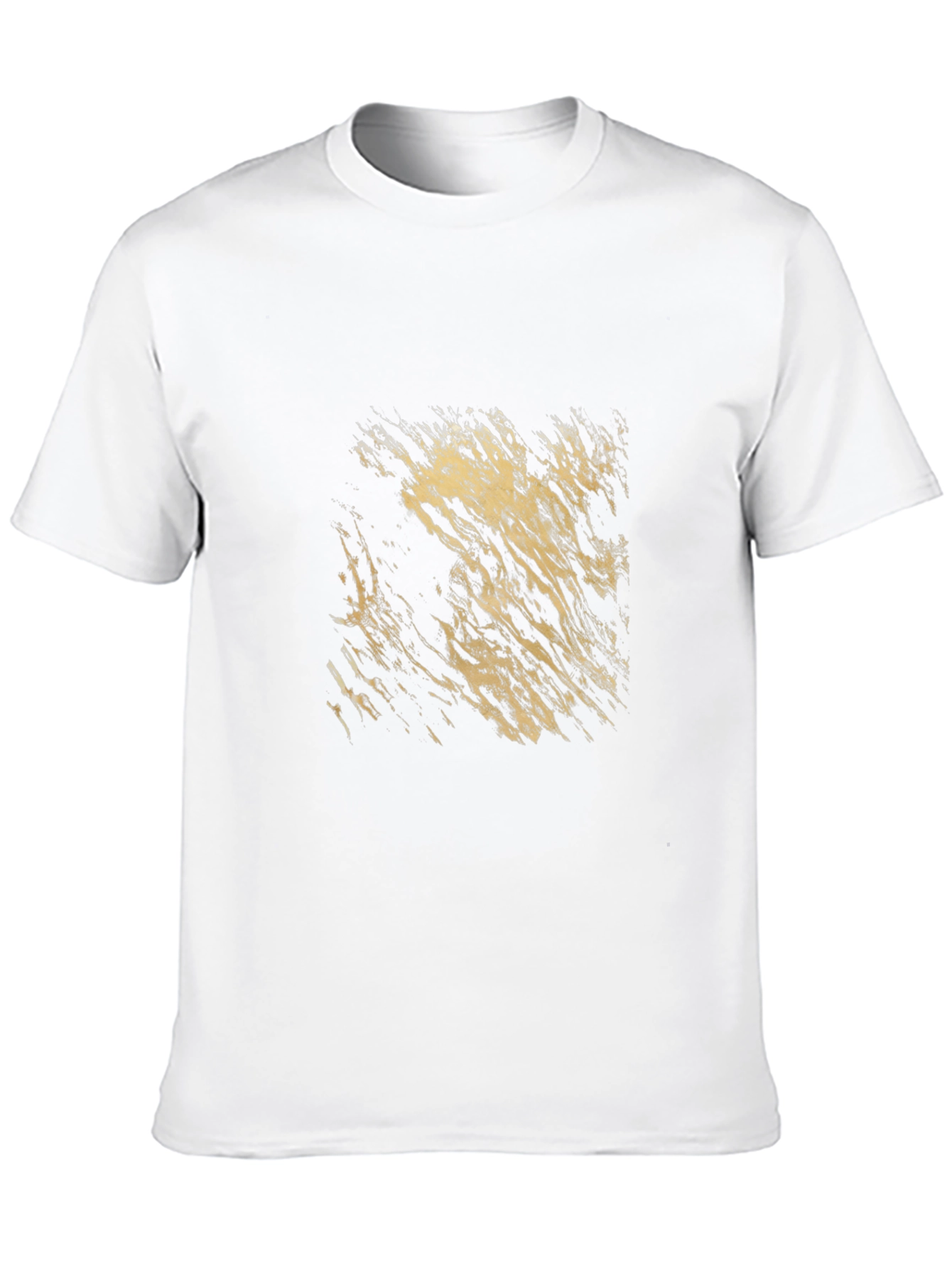 Abstract Gold Print Black T-Shirt