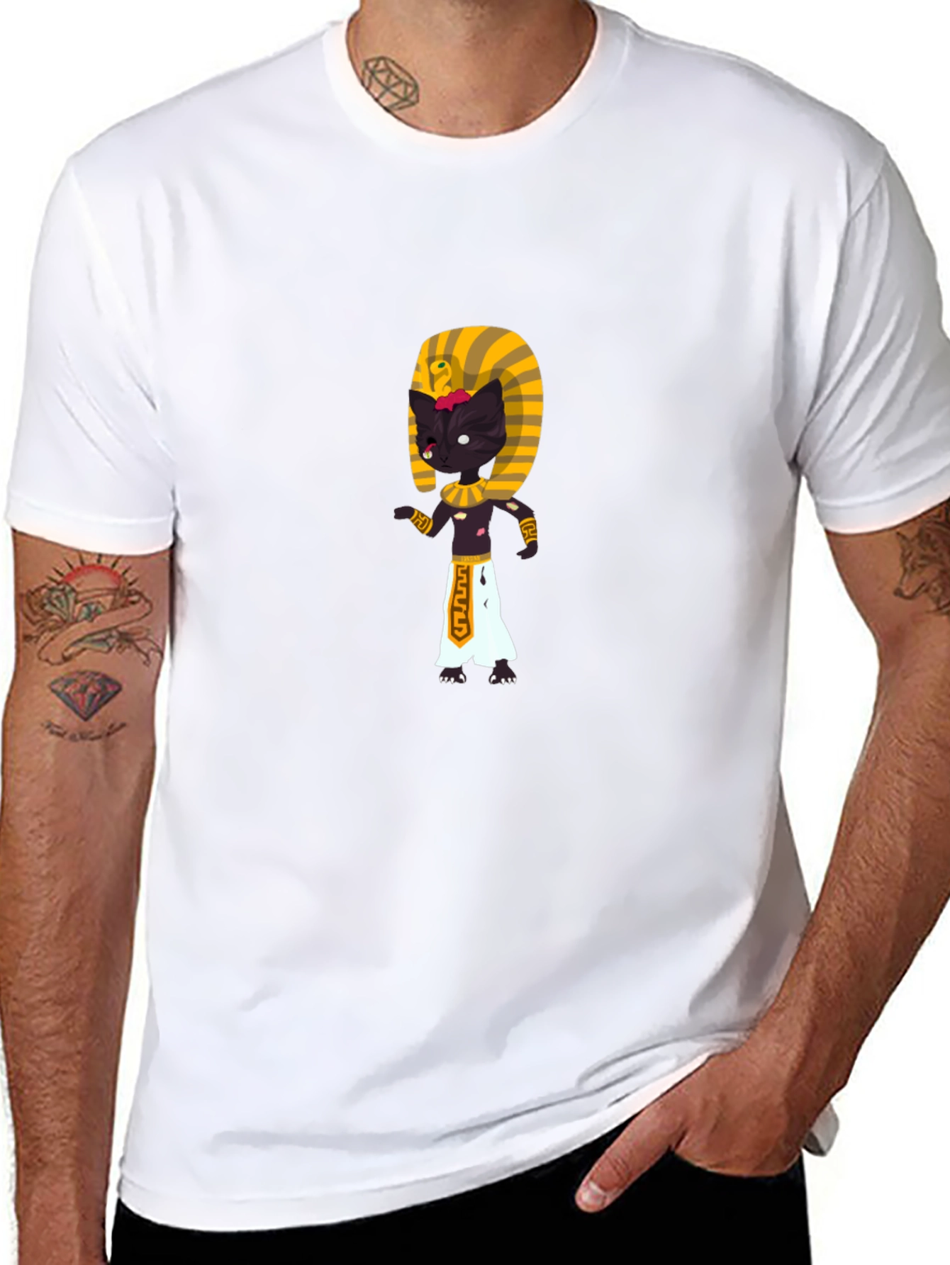 Egyptian Cat Graphic T-Shirt - Unique Design