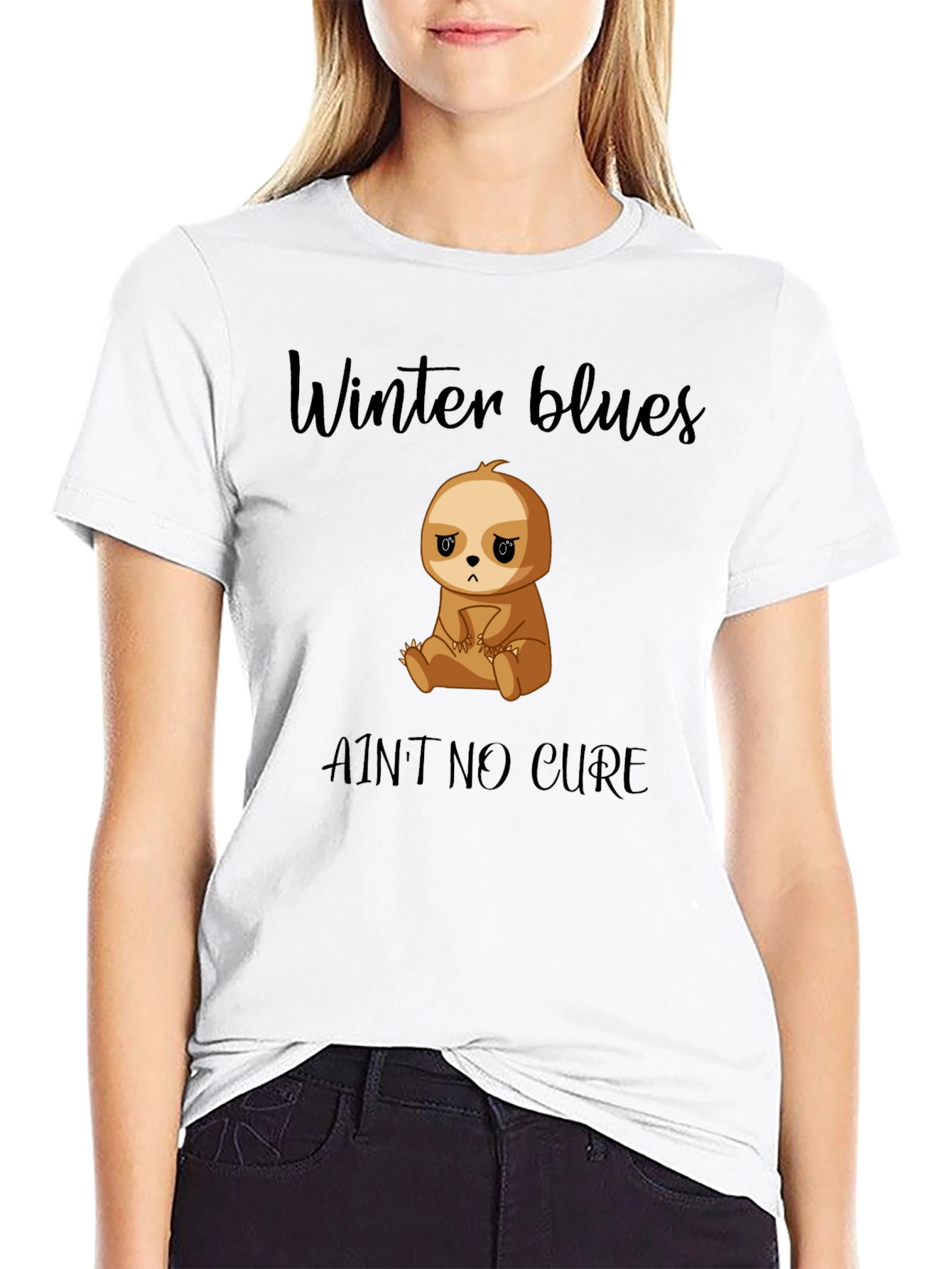 Winter Blues Sloth Graphic T-Shirt