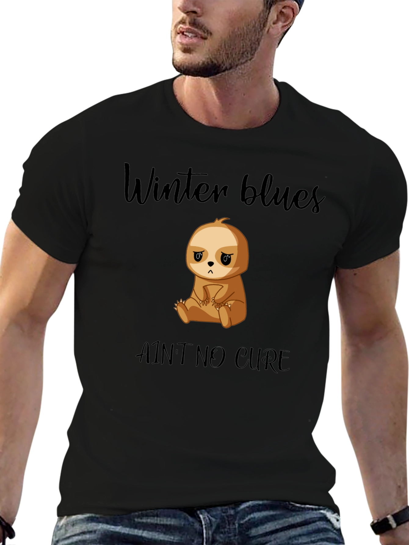 Winter Blues Sloth Graphic T-Shirt