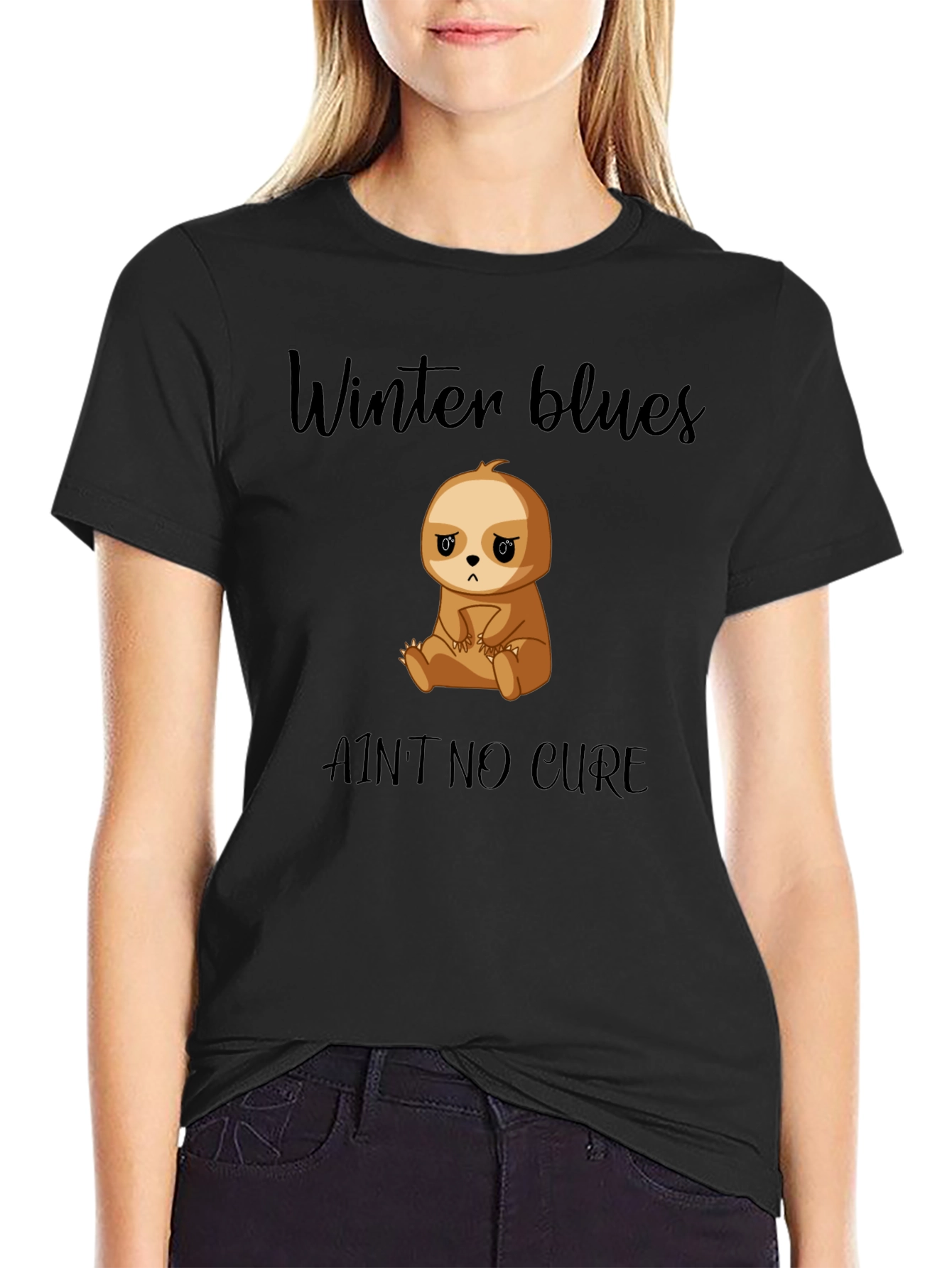 Winter Blues Sloth Graphic T-Shirt