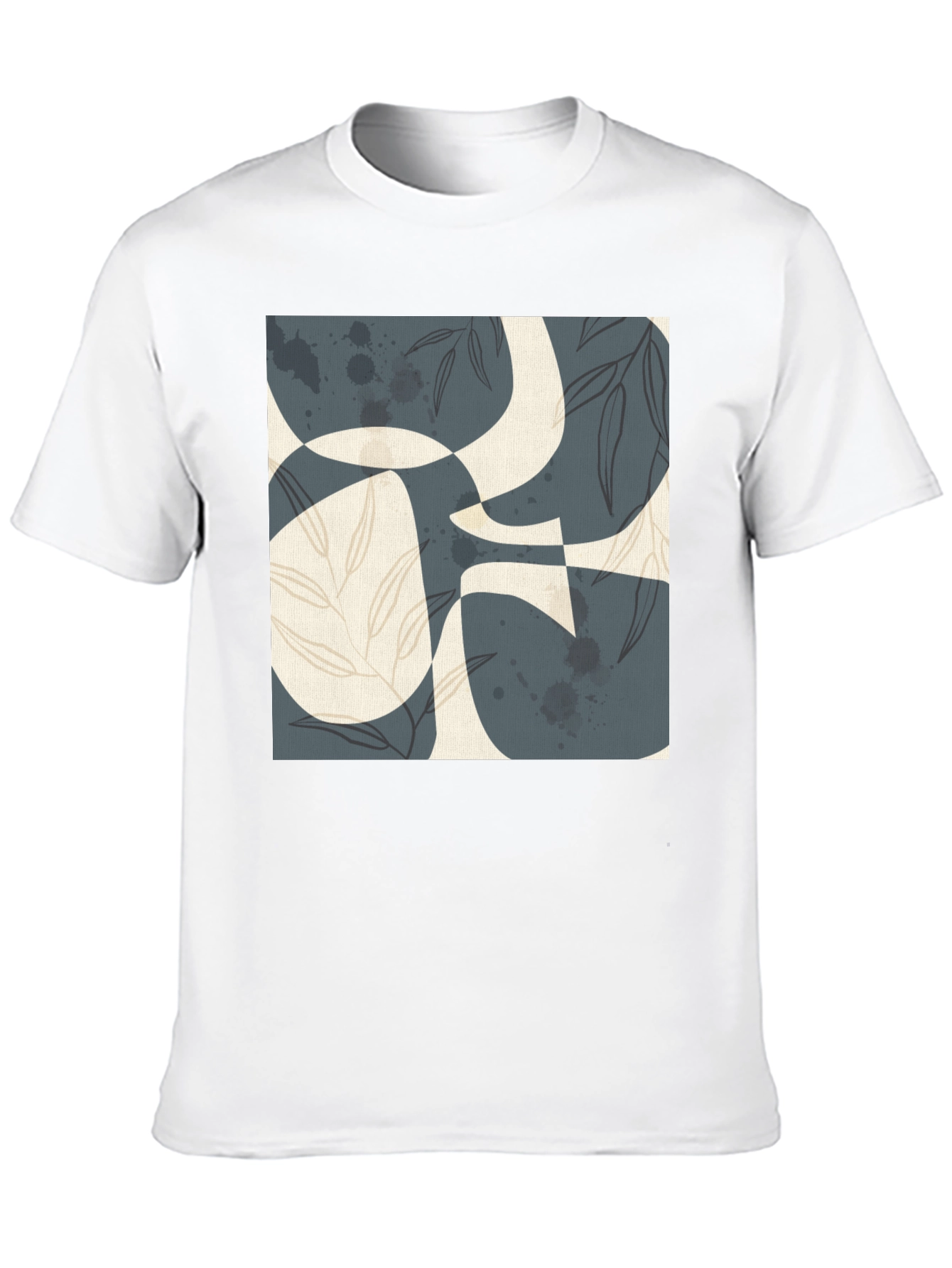 Abstract Art Print Black T-Shirt - Modern Graphic Tee
