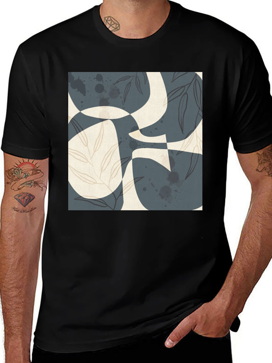Abstract Art Print Black T-Shirt - Modern Graphic Tee
