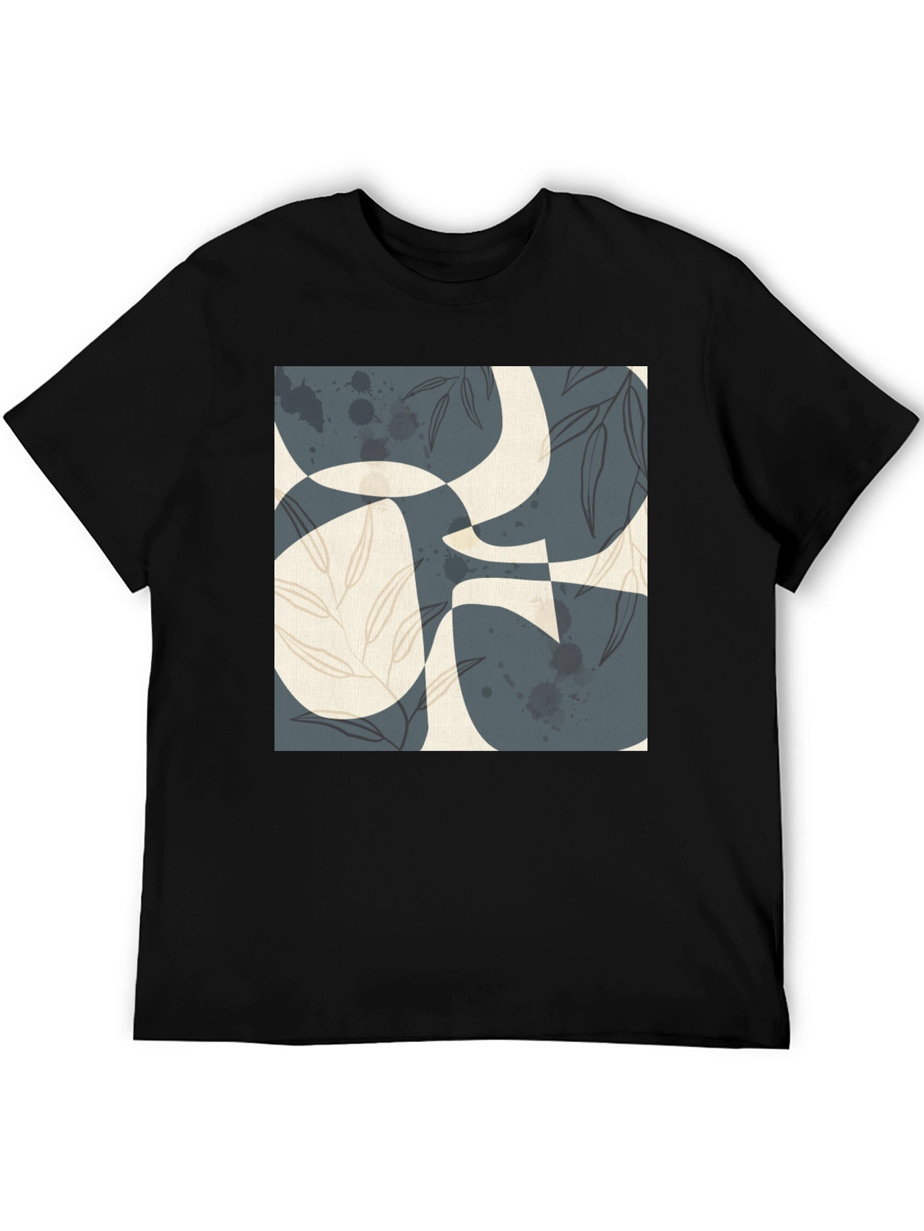 Abstract Art Print Black T-Shirt - Modern Graphic Tee