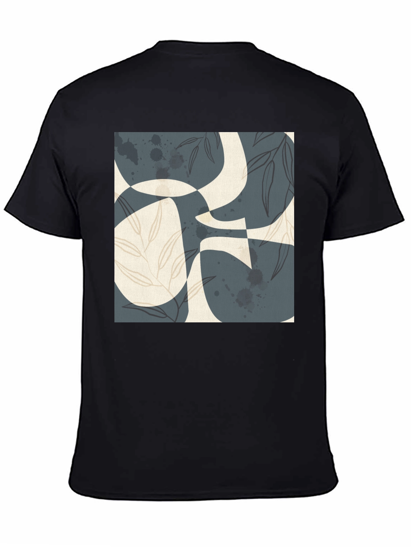 Abstract Art Print Black T-Shirt - Modern Graphic Tee