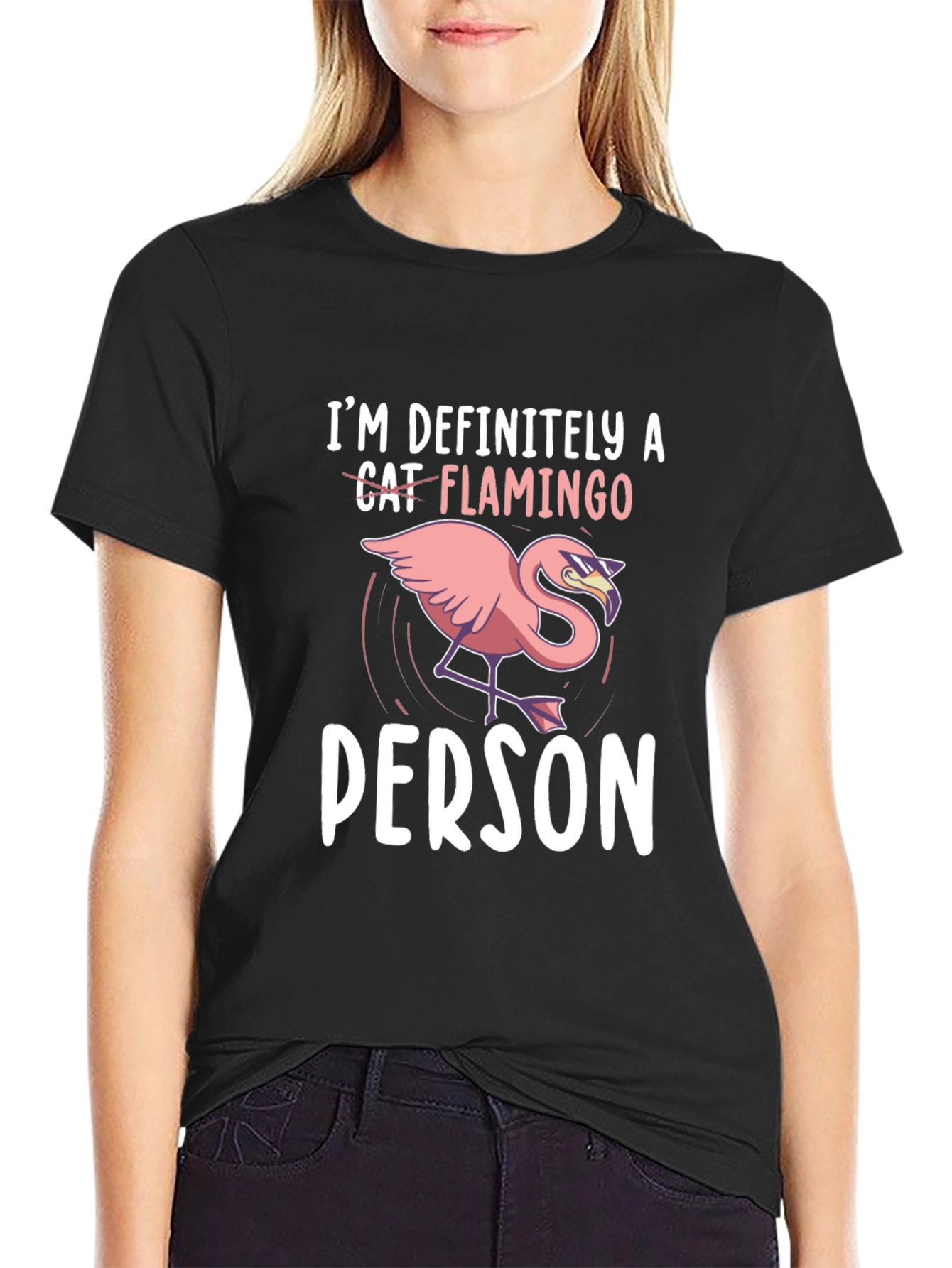 Cat Flamingo Person T-Shirt - Funny Animal Lover Tee